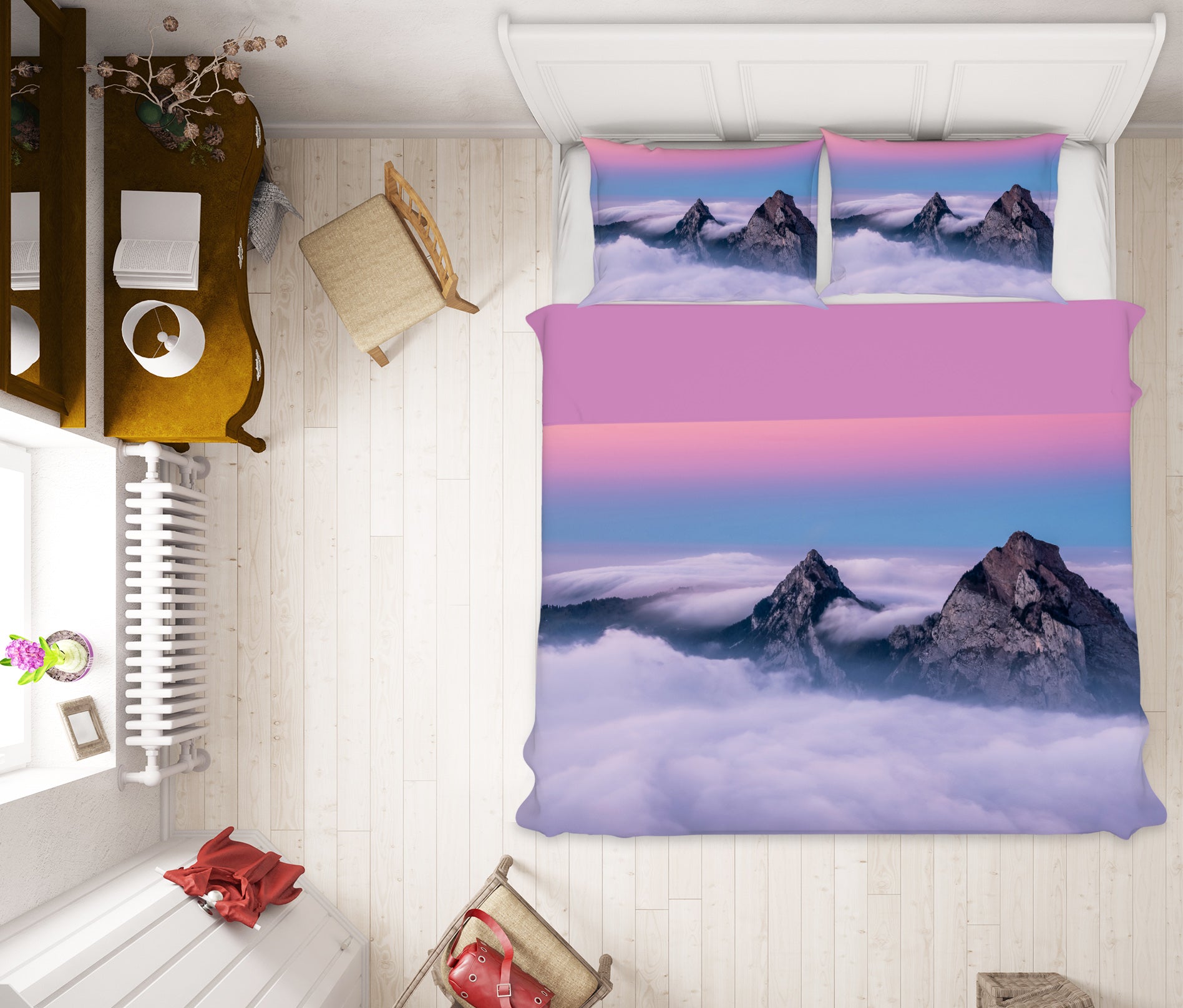 3D Mountain Cloud 63180 Bed Pillowcases Quilt