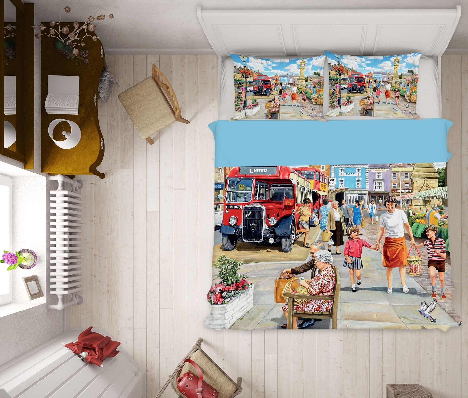 3D A Trip To The Shops 2002 Trevor Mitchell bedding Bed Pillowcases Quilt Quiet Covers AJ Creativity Home