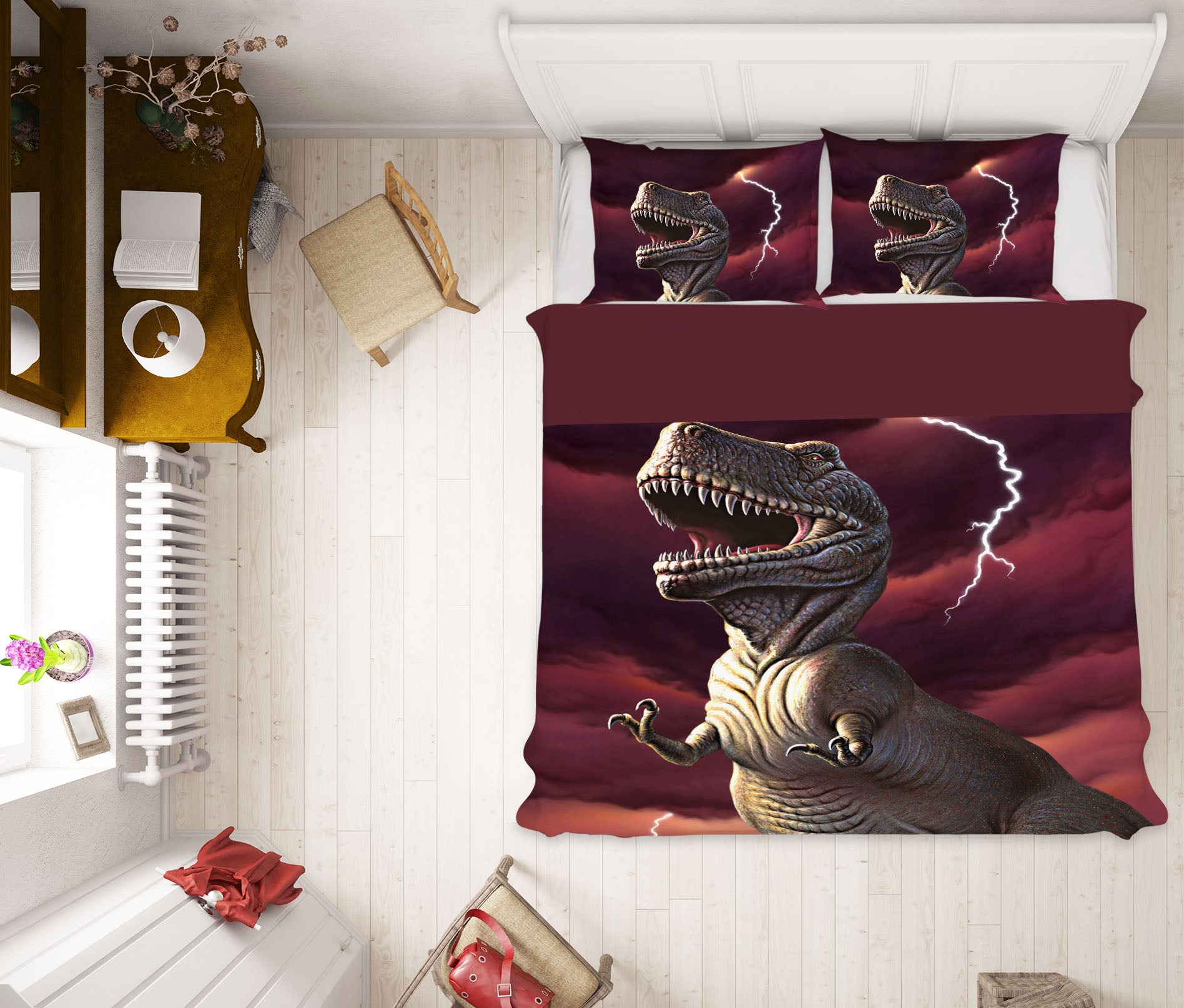 3D Lightning Dinosaur 18065 Jerry LoFaro bedding Bed Pillowcases Quilt