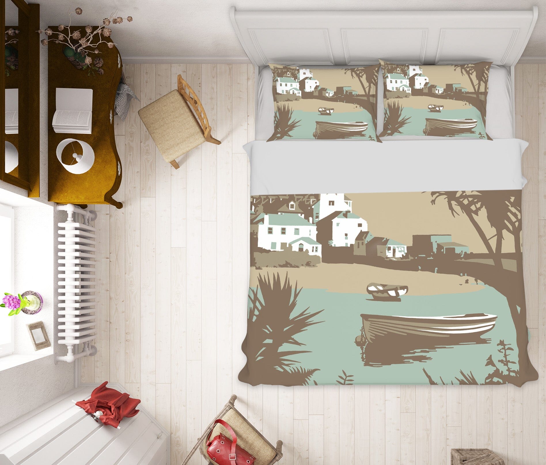 3D River Boat 2065 Steve Read Bedding Bed Pillowcases Quilt Quiet Covers AJ Creativity Home