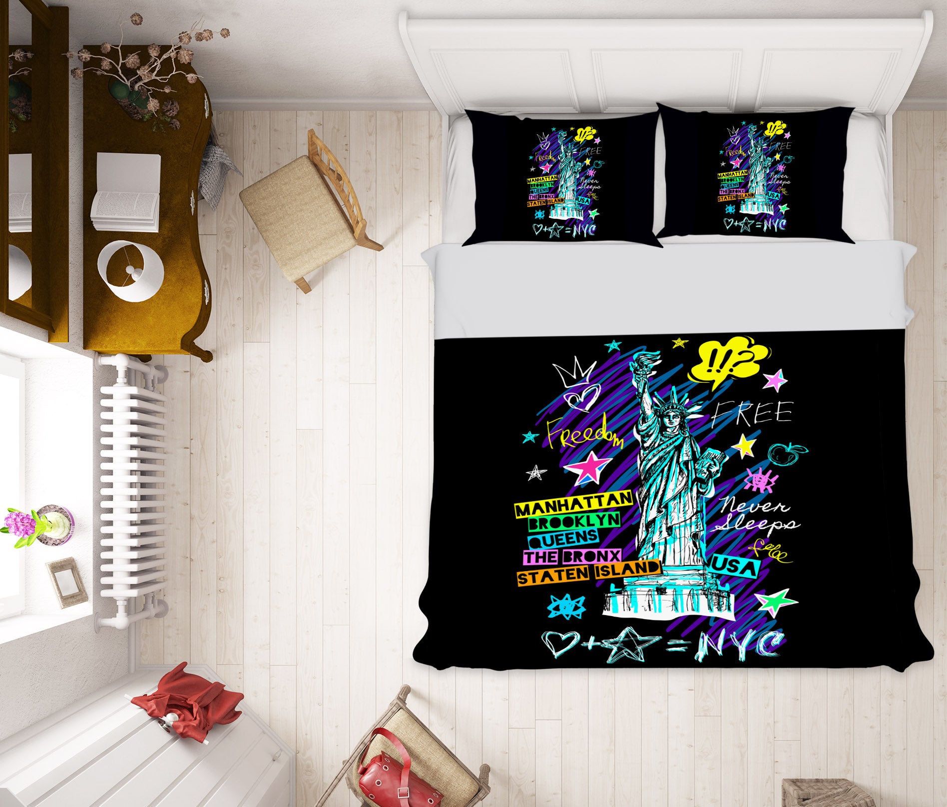 3D Statue Of Liberty 61092 Bed Pillowcases Quilt
