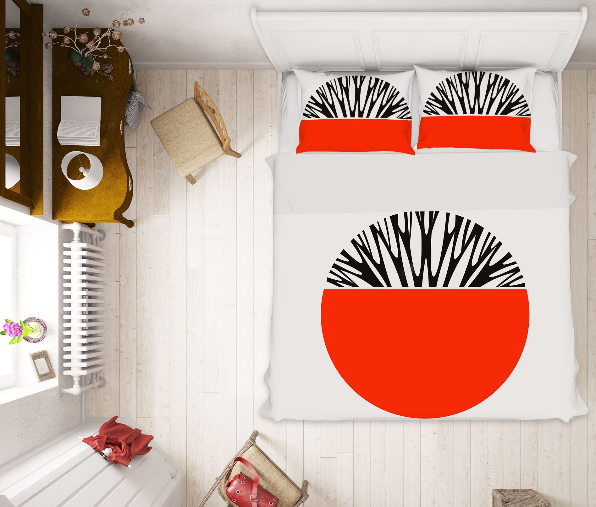 3D Red Semicircle 108 Boris Draschoff Bedding Bed Pillowcases Quilt Quiet Covers AJ Creativity Home