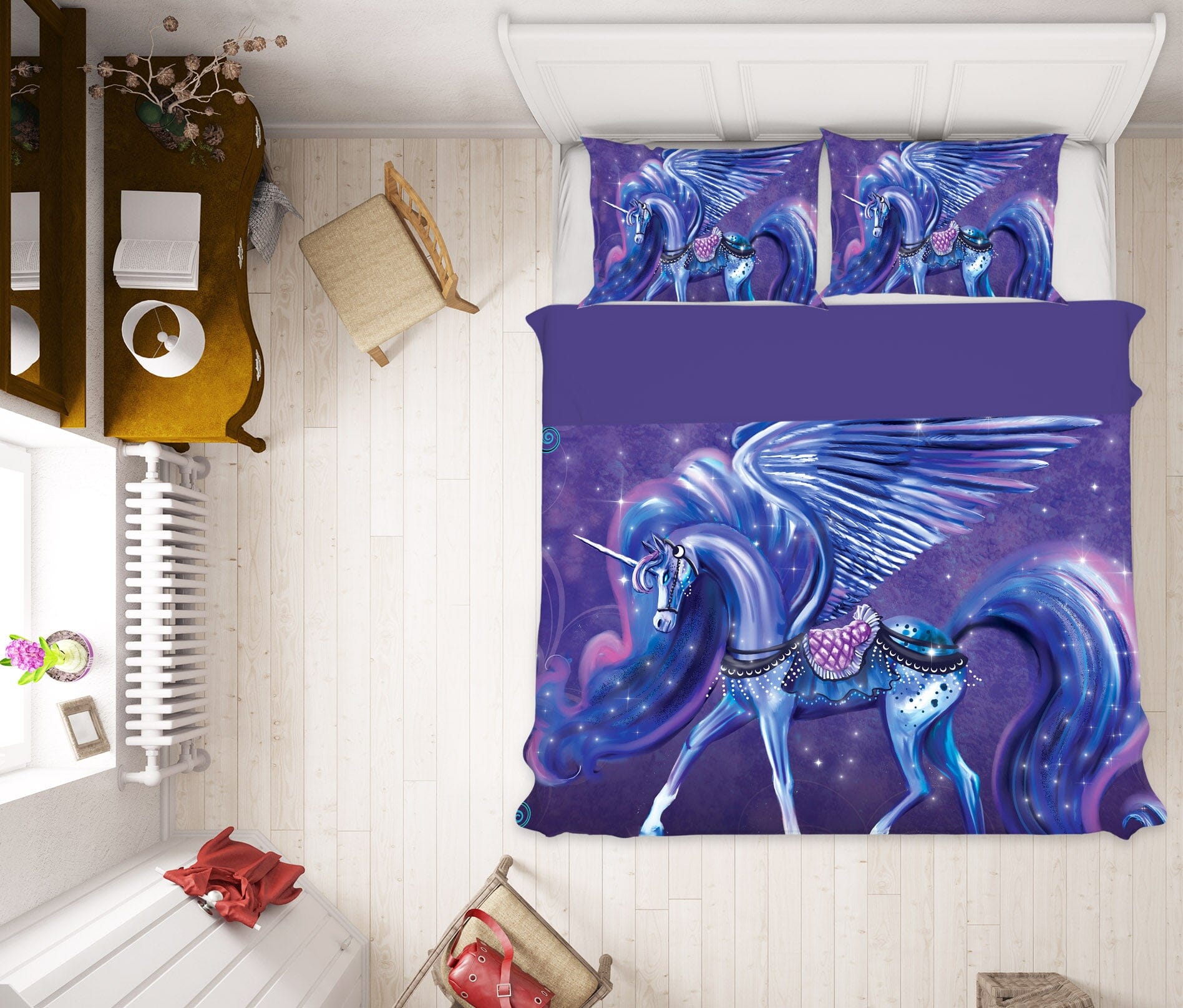 3D Purple Unicorn 120 Rose Catherine Khan Bedding Bed Pillowcases Quilt Quiet Covers AJ Creativity Home