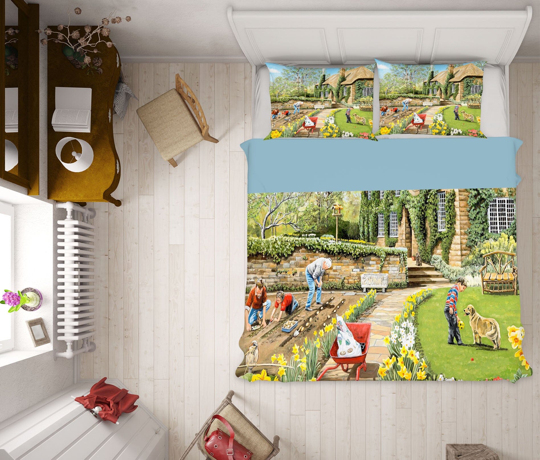 3D Spring Gardening 2051 Trevor Mitchell bedding Bed Pillowcases Quilt Quiet Covers AJ Creativity Home