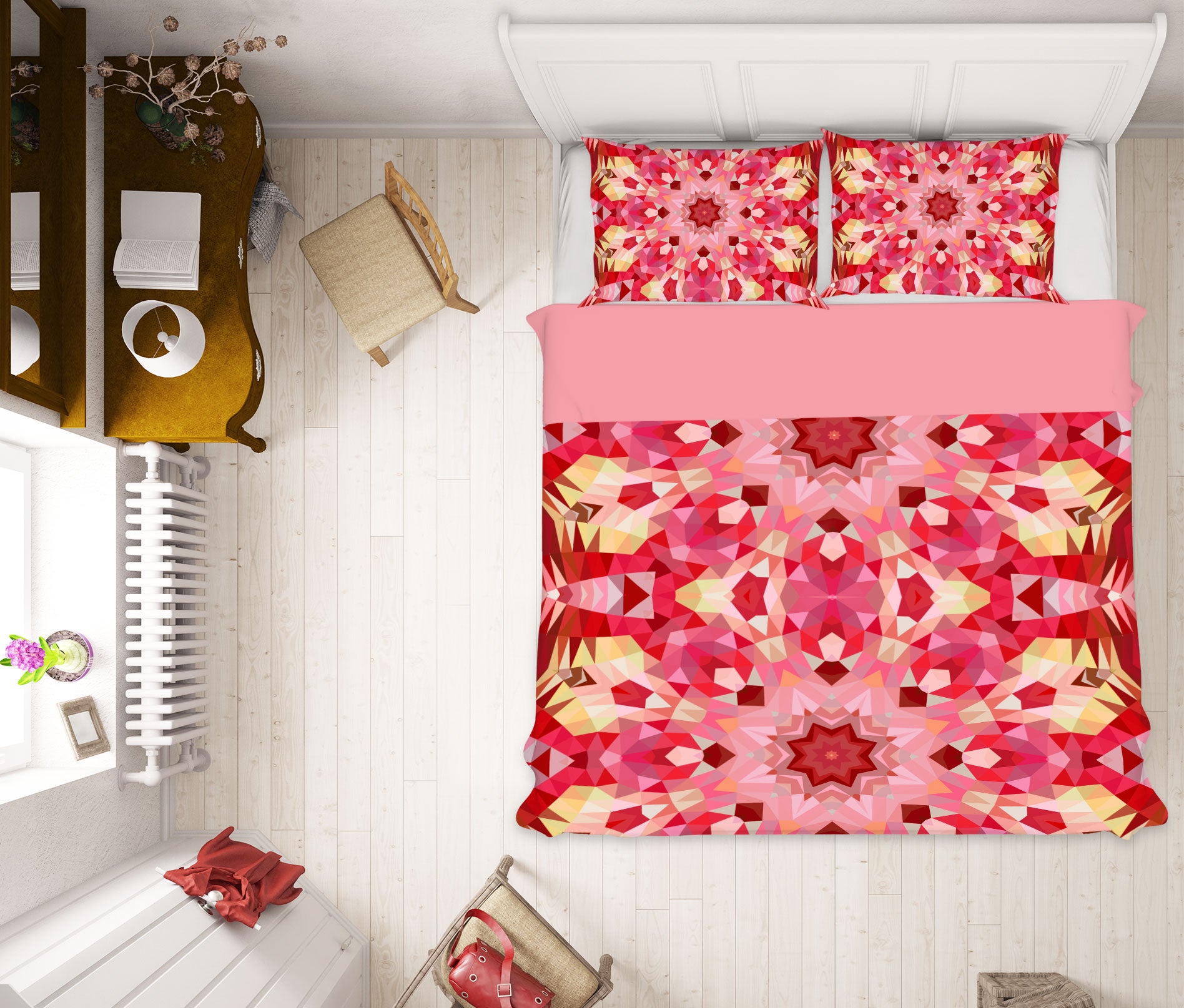 3D Red Pattern 14041 Bed Pillowcases Quilt
