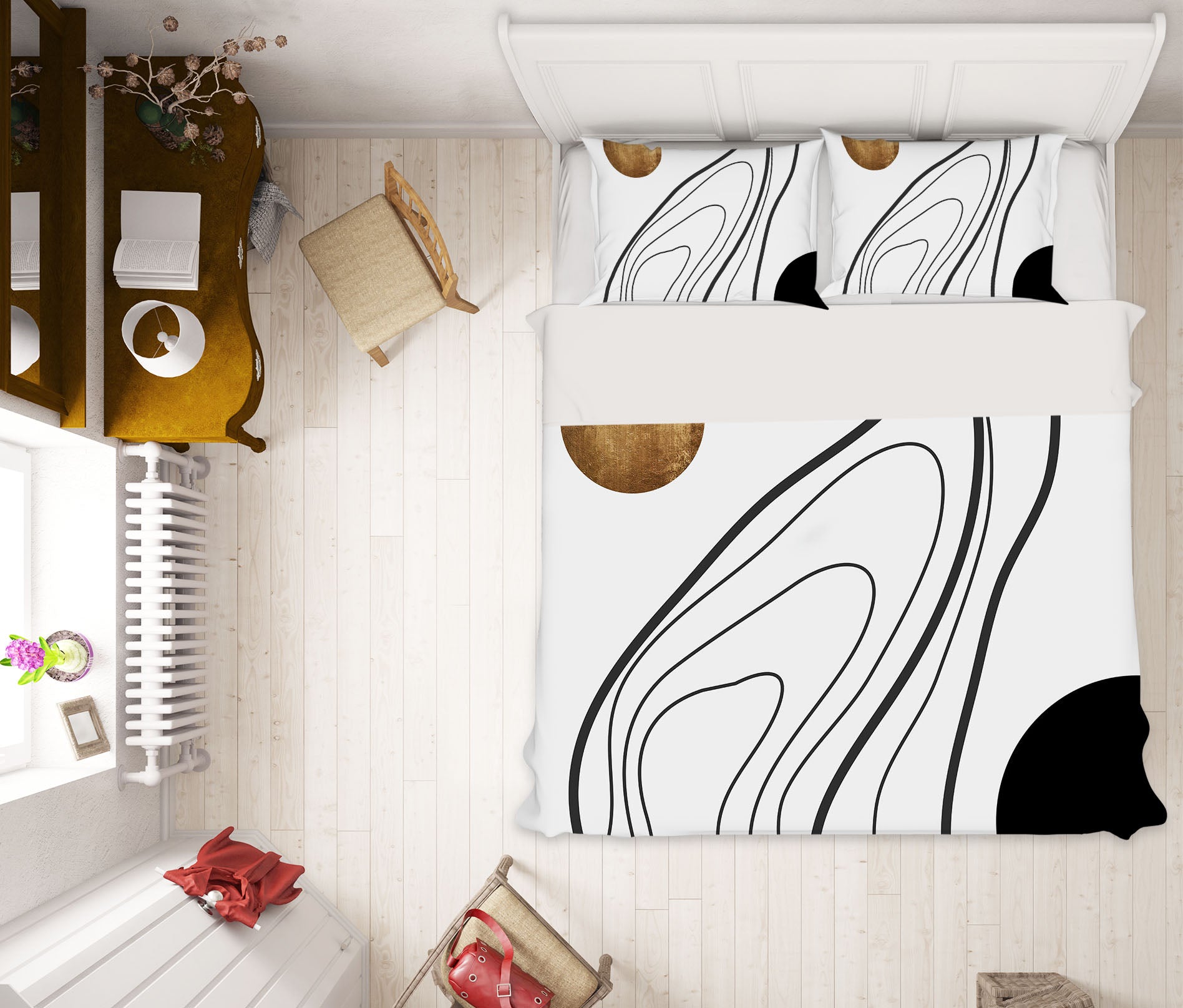 3D Black Line 186 Boris Draschoff Bedding Bed Pillowcases Quilt