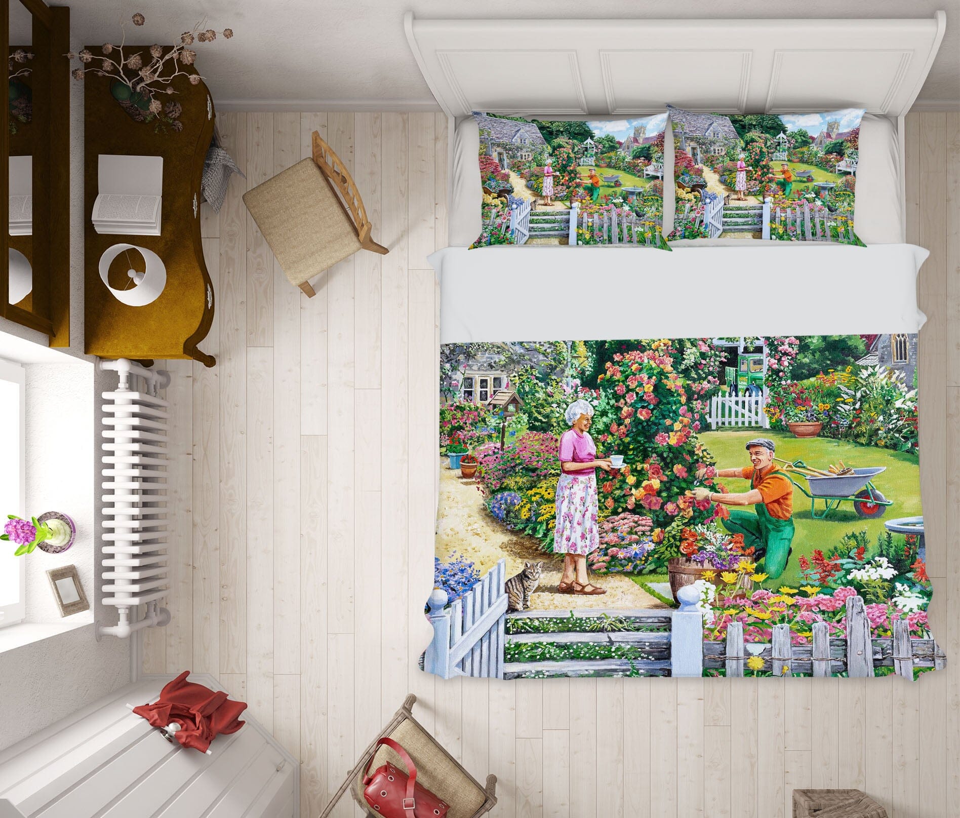 3D Tending A Cottage Garden 2056 Trevor Mitchell bedding Bed Pillowcases Quilt Quiet Covers AJ Creativity Home