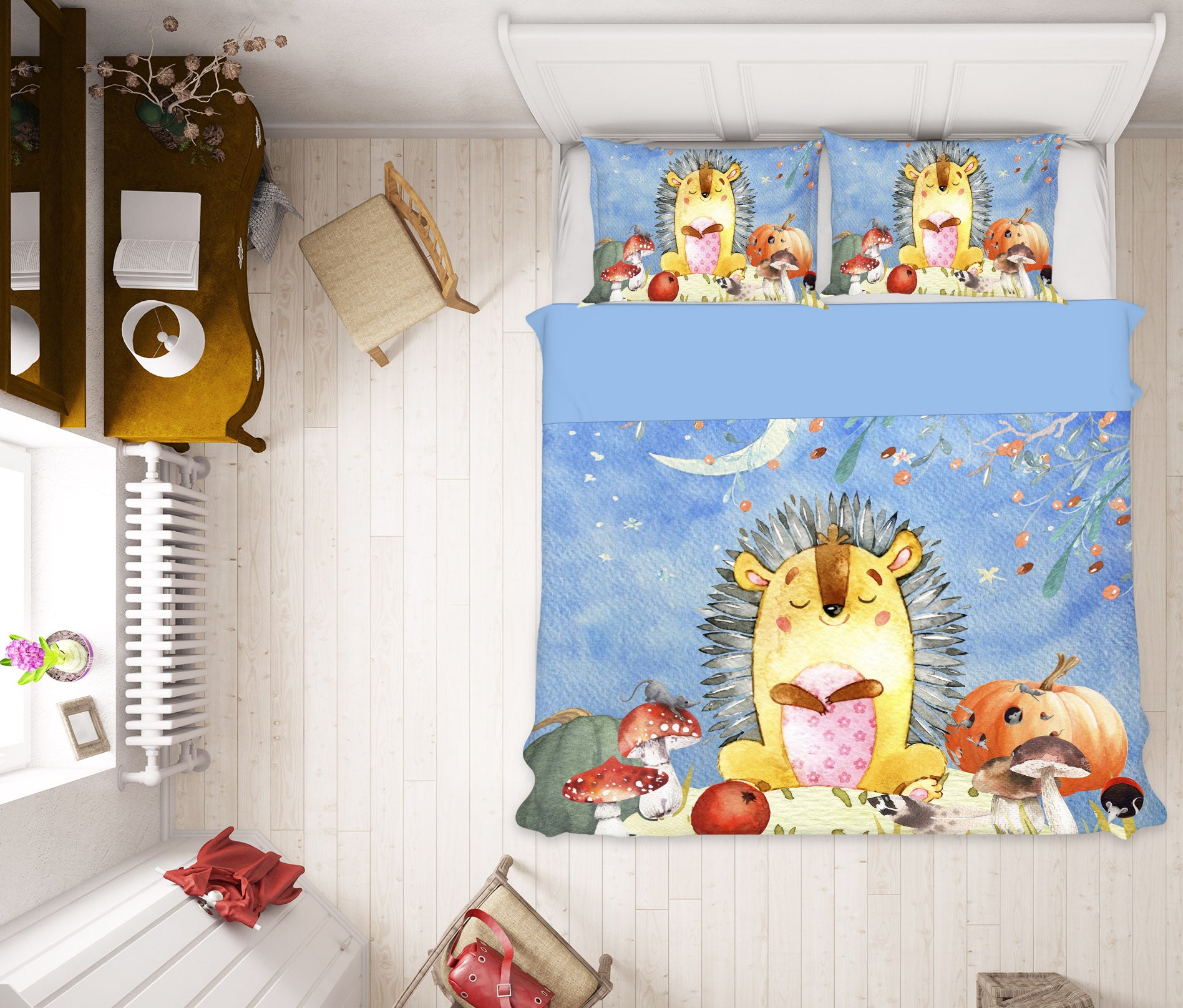 3D Hedgehog Mushroom 248 Uta Naumann Bedding Bed Pillowcases Quilt