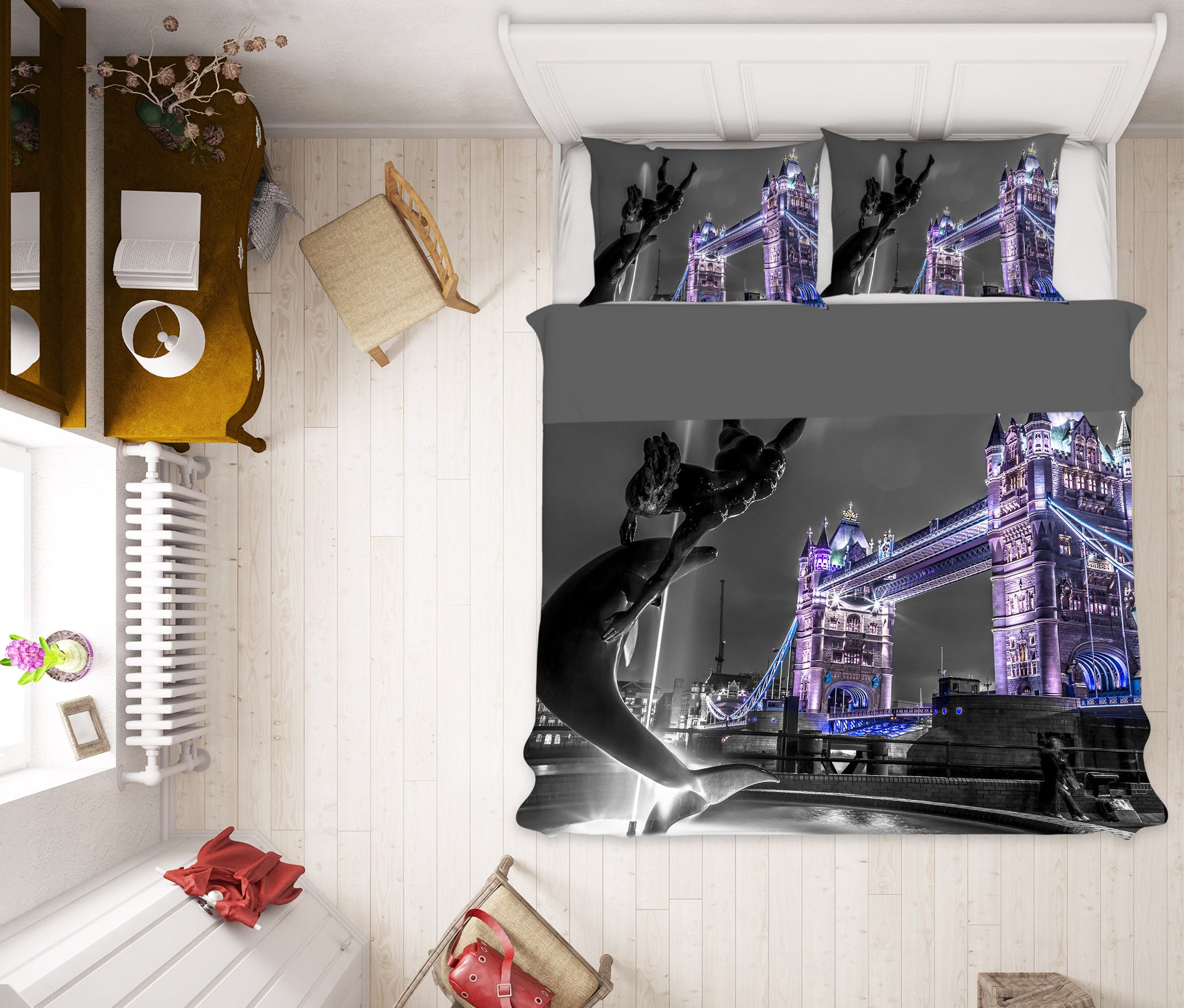 3D Dolphin Fountain 1016 Assaf Frank Bedding Bed Pillowcases Quilt