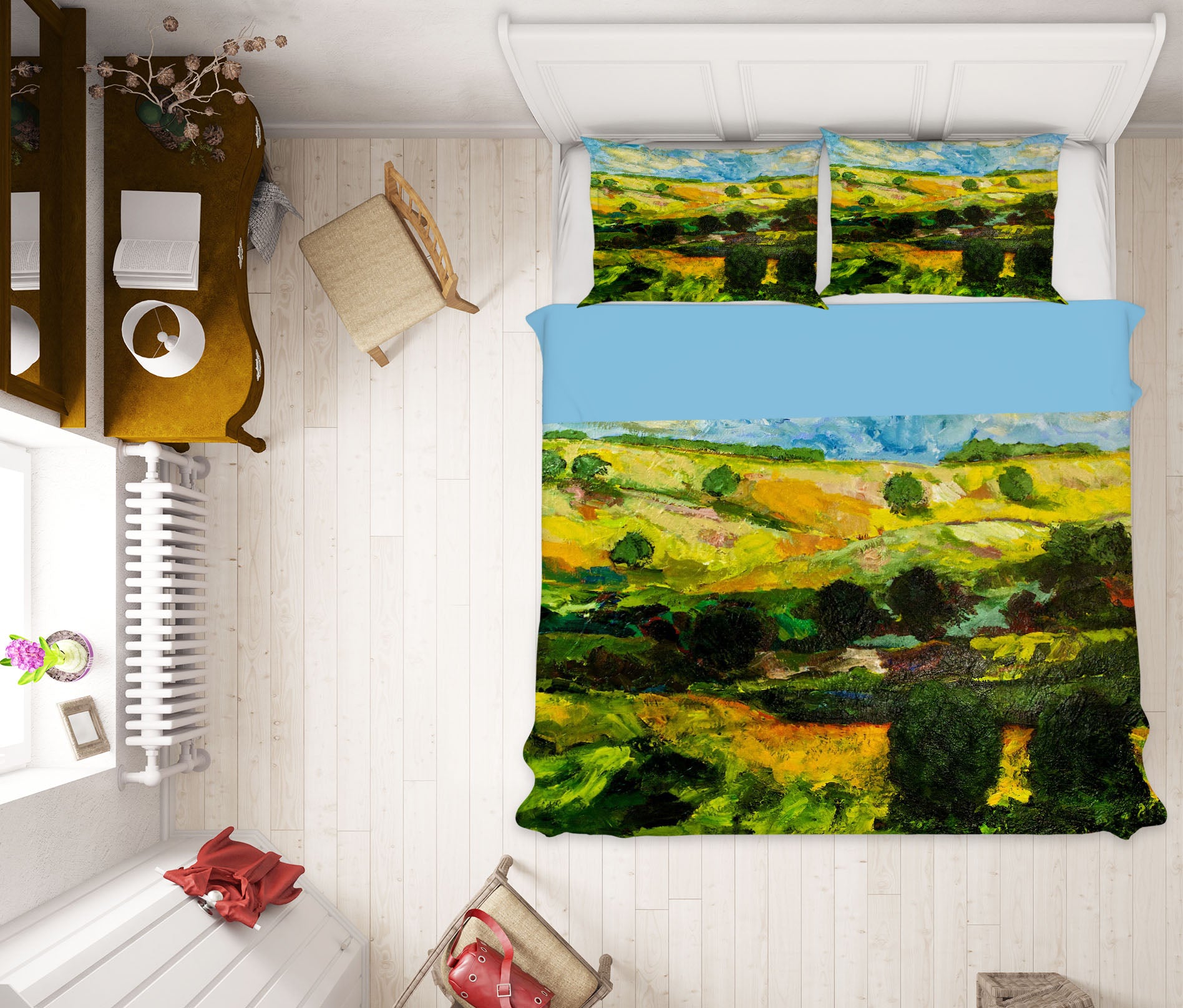 3D Tree Valley 1075 Allan P. Friedlander Bedding Bed Pillowcases Quilt