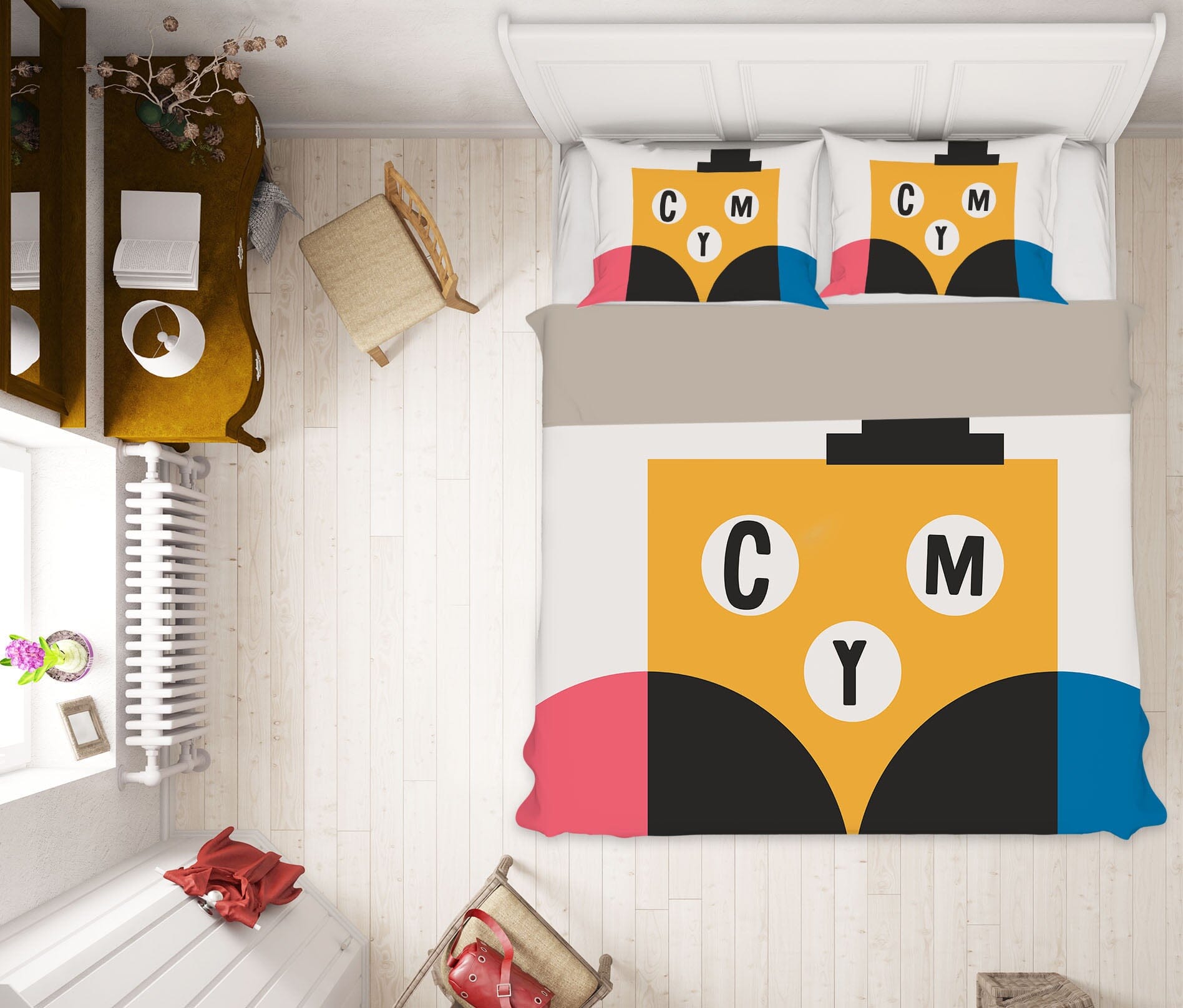 3D Yellow Owl 127 Boris Draschoff Bedding Bed Pillowcases Quilt Quiet Covers AJ Creativity Home