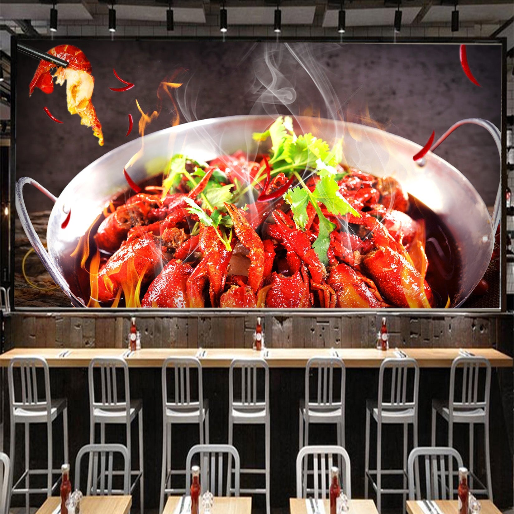 3D Spicy Lobster 050 Food Wall Murals Wallpaper AJ Wallpaper 2