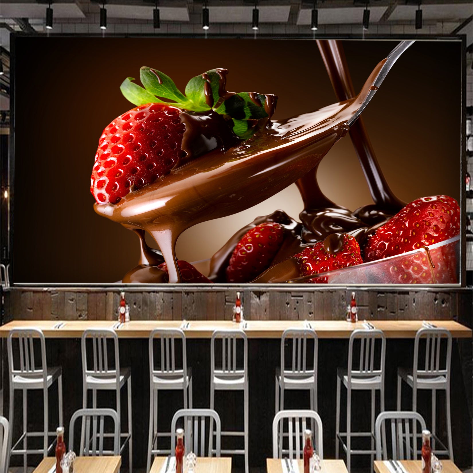 3D Strawberry Chocolate 014 Food Wall Murals Wallpaper AJ Wallpaper 2