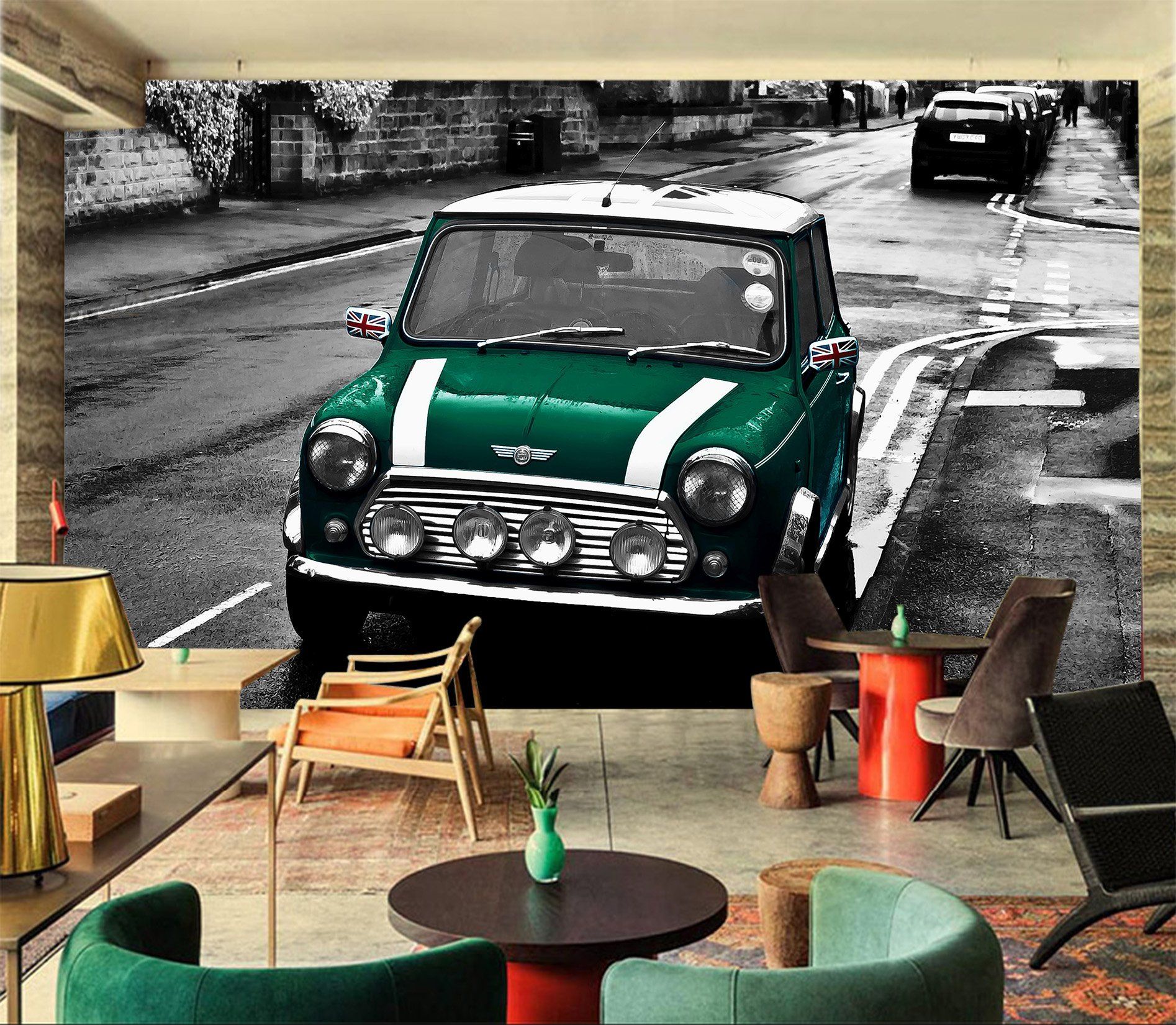 3D British Racing Green 931 Vehicle Wall Murals Wallpaper AJ Wallpaper 2