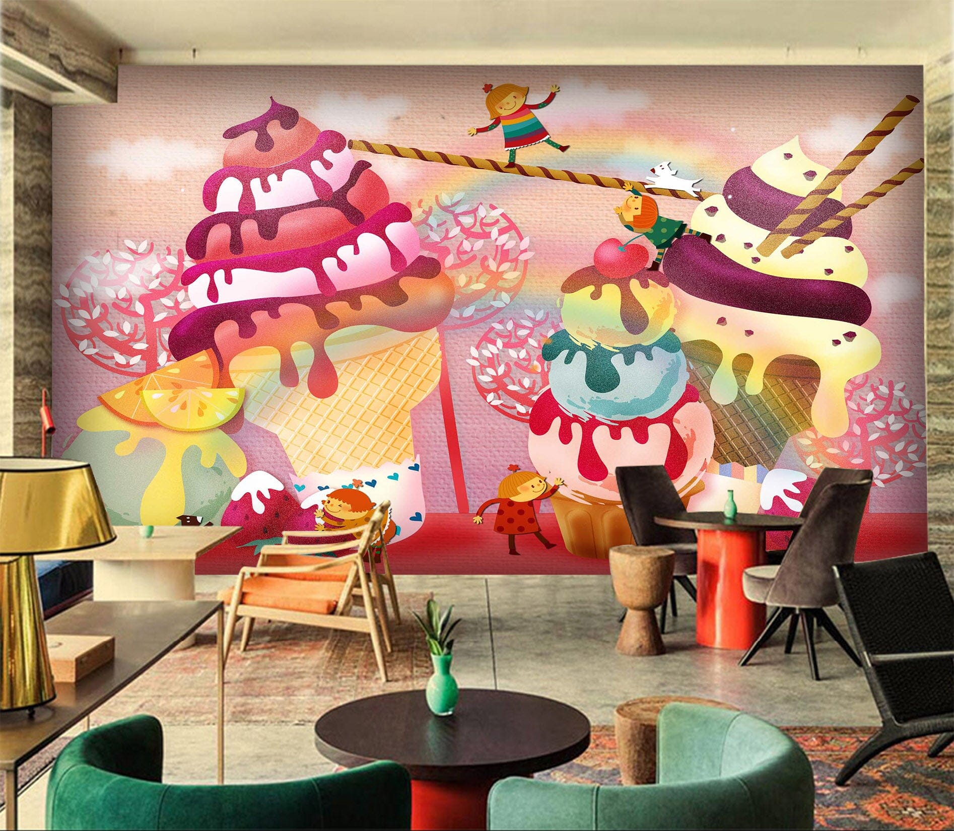 3D Ice Cream 1077 Wall Murals Wallpaper AJ Wallpaper 2