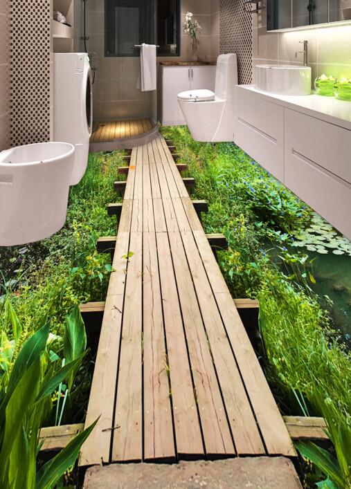 3D Plank Bridge Floor Mural Wallpaper AJ Wallpaper 2