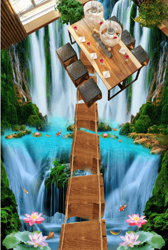 3D Story Bridge 031 Floor Mural Wallpaper AJ Wallpaper 2