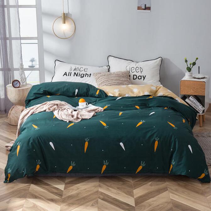 3D Dark Green Background Carrot 4201 Bed Pillowcases Quilt