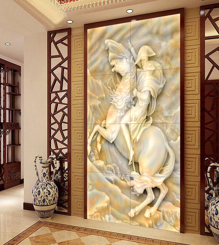 Carving Knights And Horses Porch Wallpaper AJ Wallpaper 1