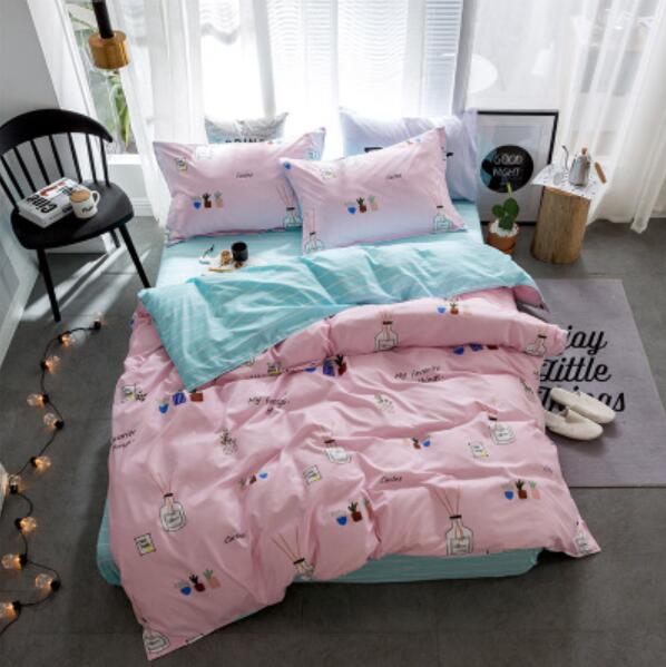 3D Pink Bottom Glass Bottle 4009 Bed Pillowcases Quilt