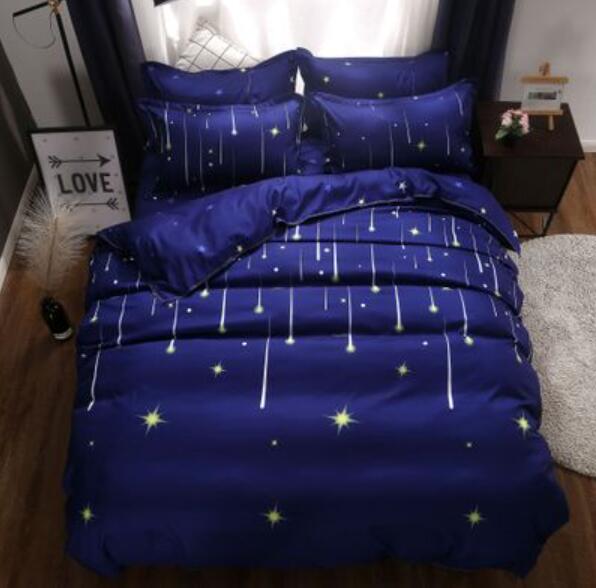 3D Dark Blue Bottom Star 4012 Bed Pillowcases Quilt
