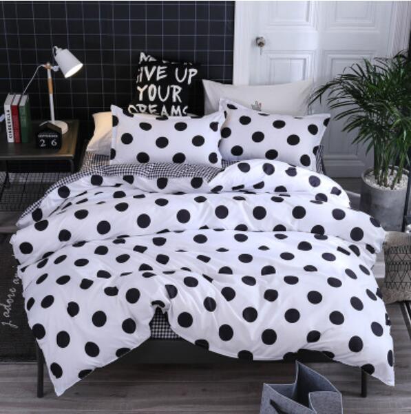 3D Black Wave Dots On White 4040 Bed Pillowcases Quilt