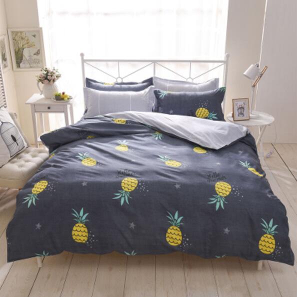 3D Black Background Pineapple 4023 Bed Pillowcases Quilt