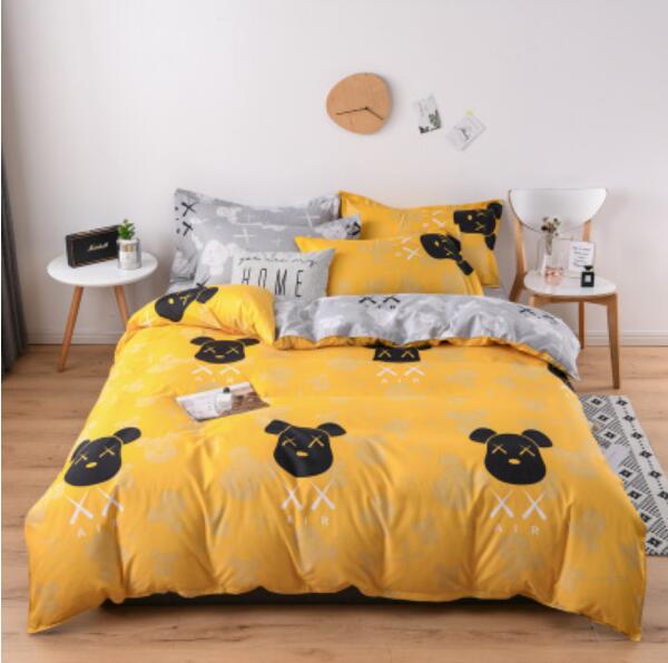 3D Yellow Background Bear 5183 Bed Pillowcases Quilt