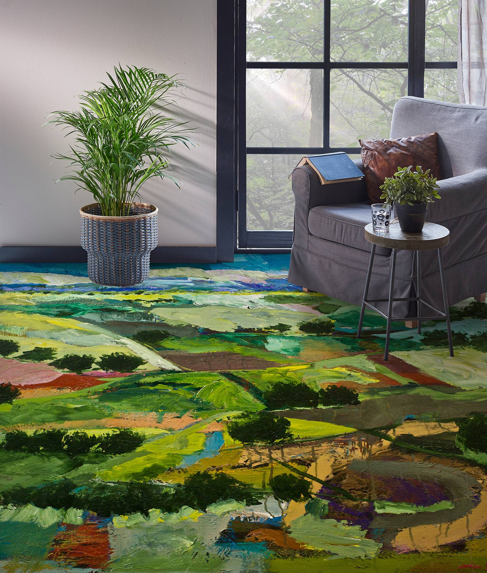 3D Green Field Hillside 9615 Allan P. Friedlander Floor Mural