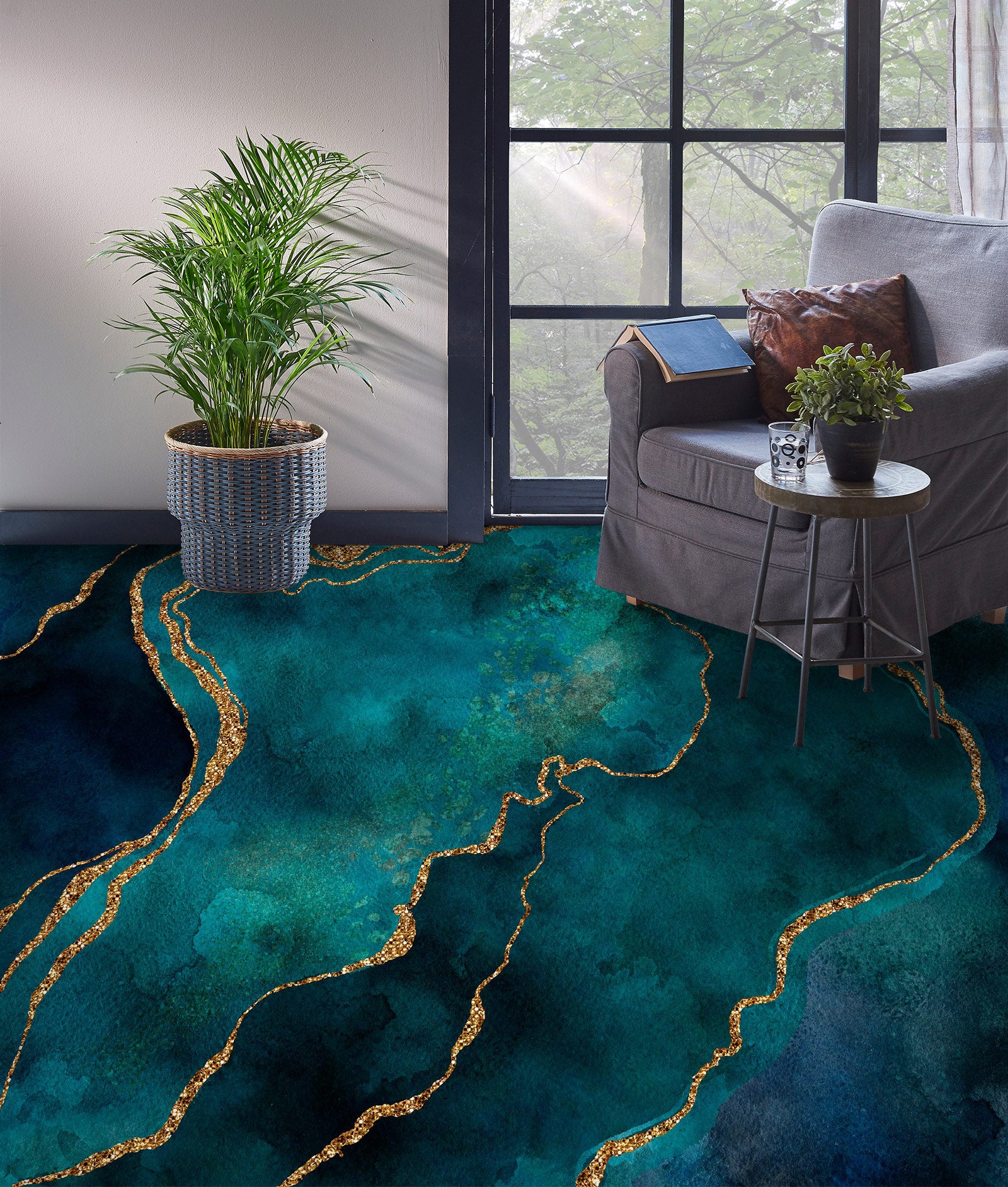 3D Green Pattern Phnom Penh 102133 Andrea Haase Floor Mural