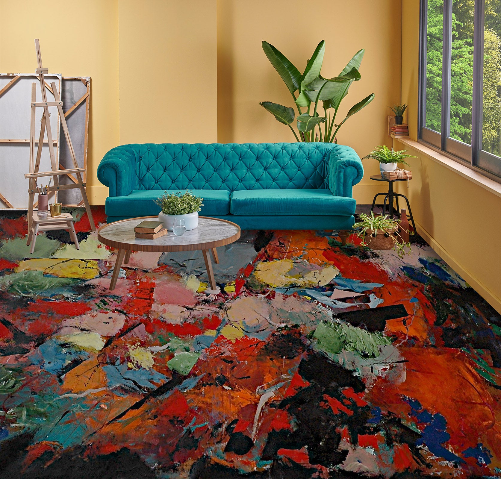 3D Colorful Paint Pattern 9921 Allan P. Friedlander Floor Mural