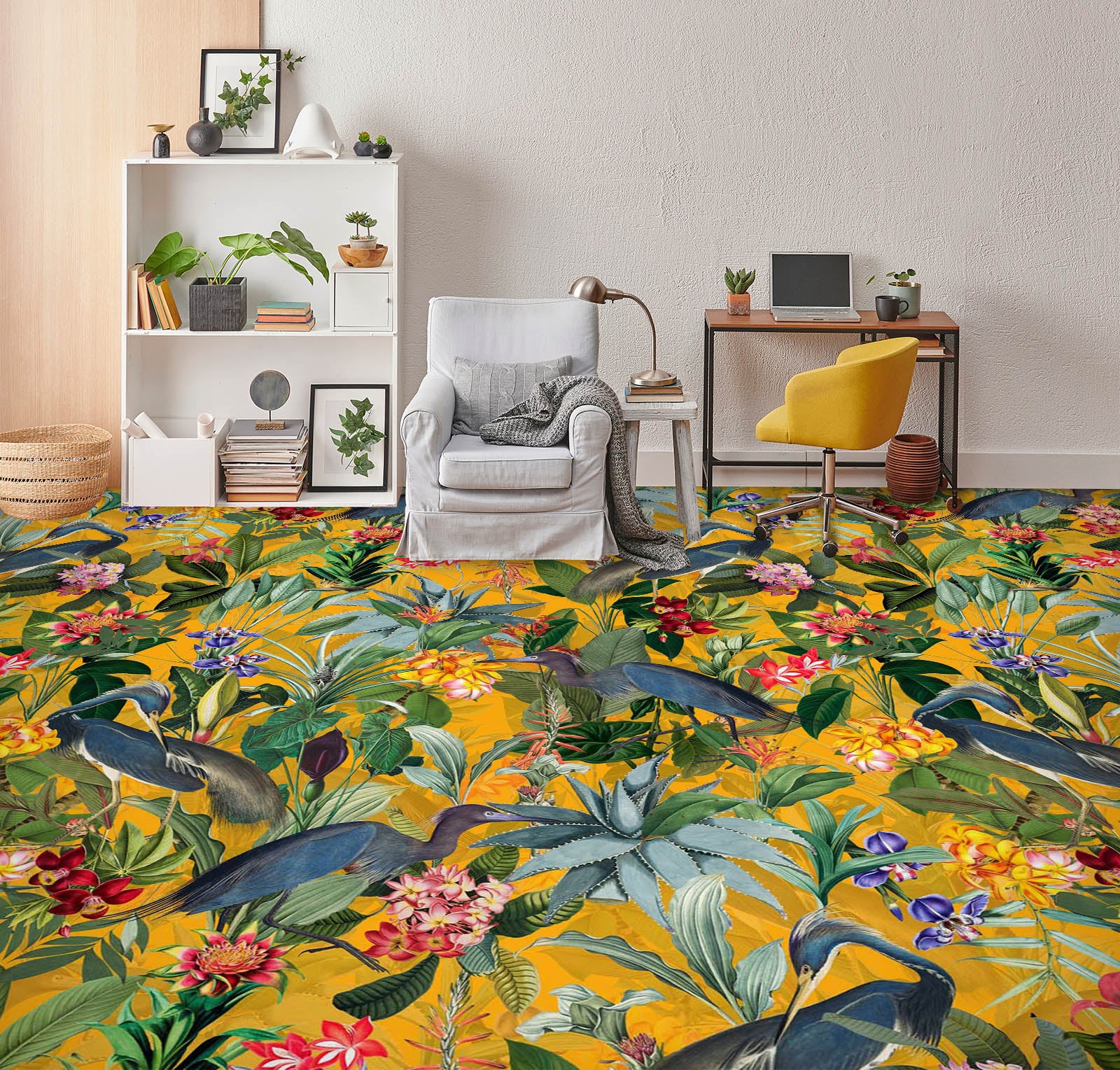 3D Different Colored Flowers 10023 Uta Naumann Floor Mural