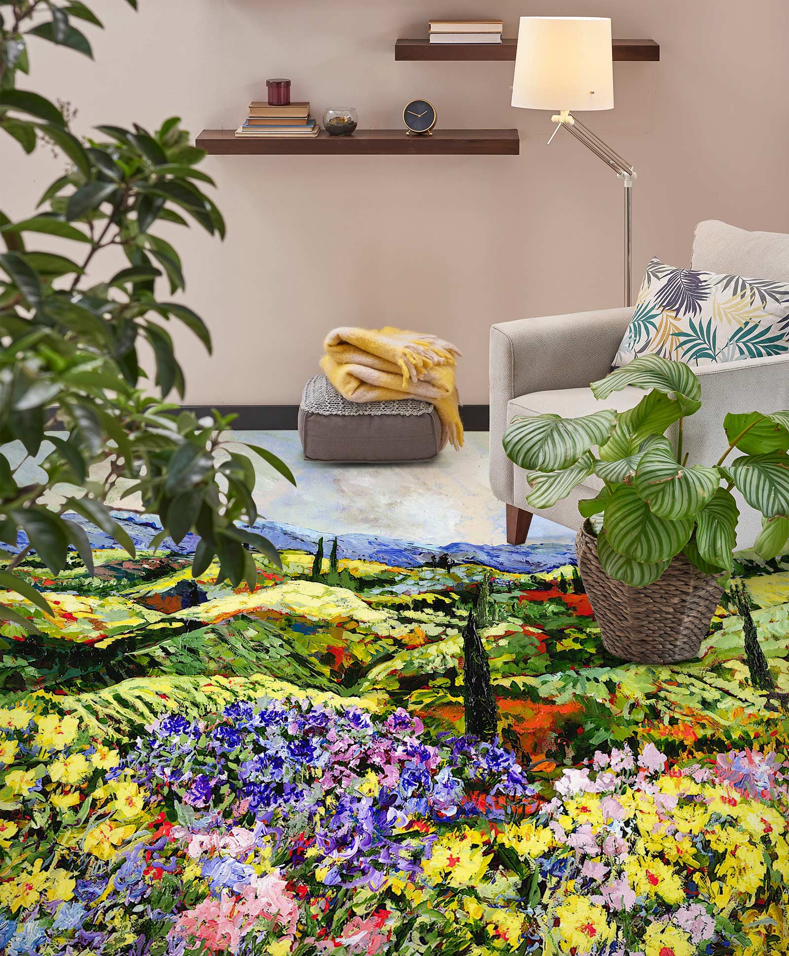 3D Field Colorful Flowers 9537 Allan P. Friedlander Floor Mural