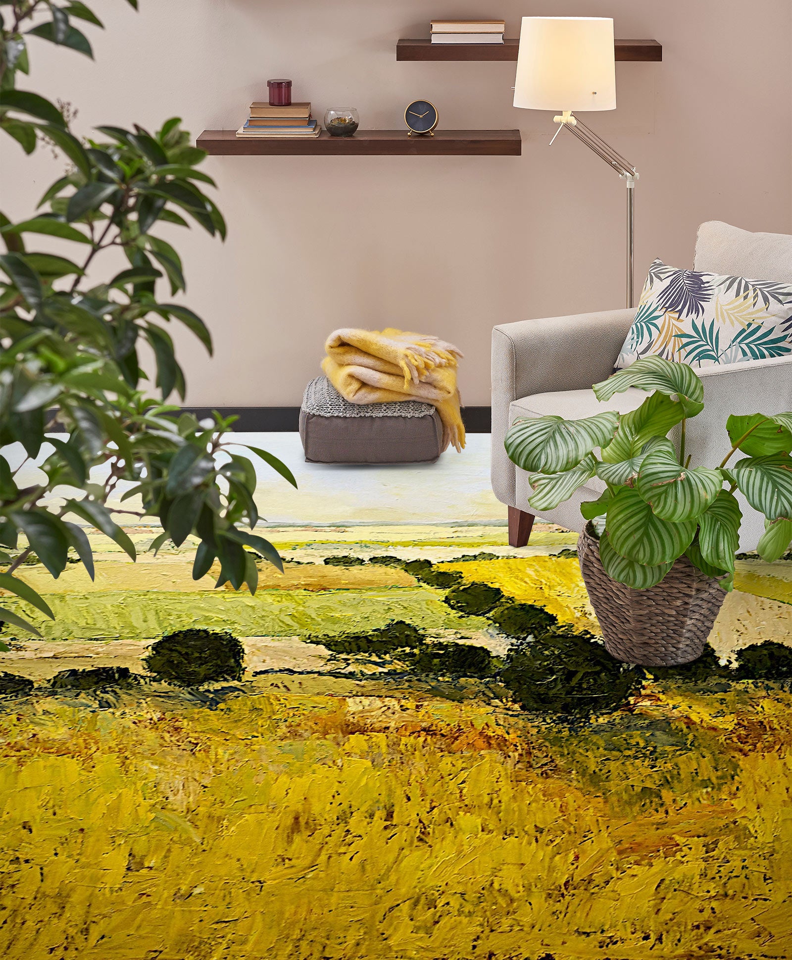 3D Golden Grass 9521 Allan P. Friedlander Floor Mural