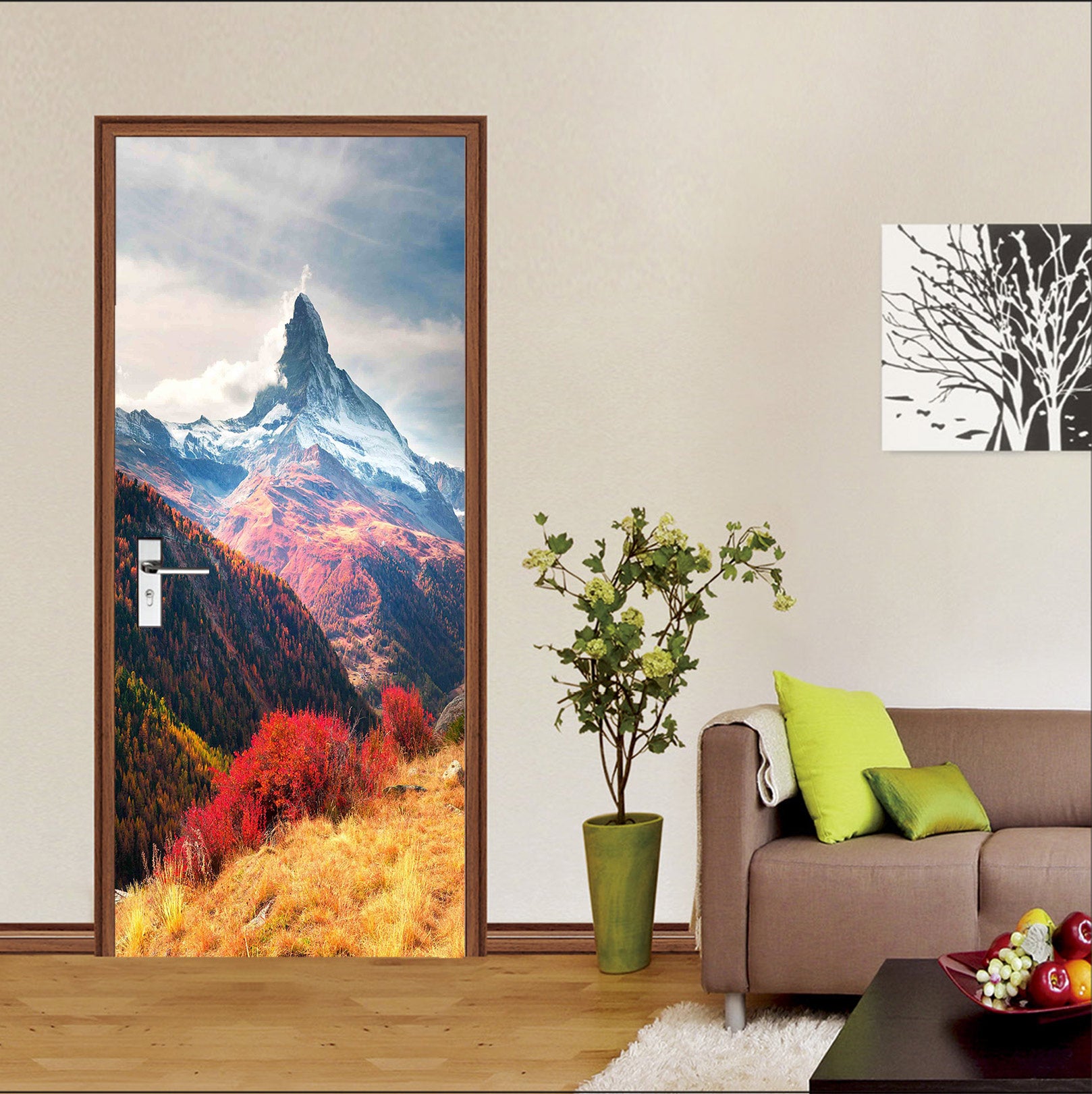 3D Mountains 24149 Door Mural