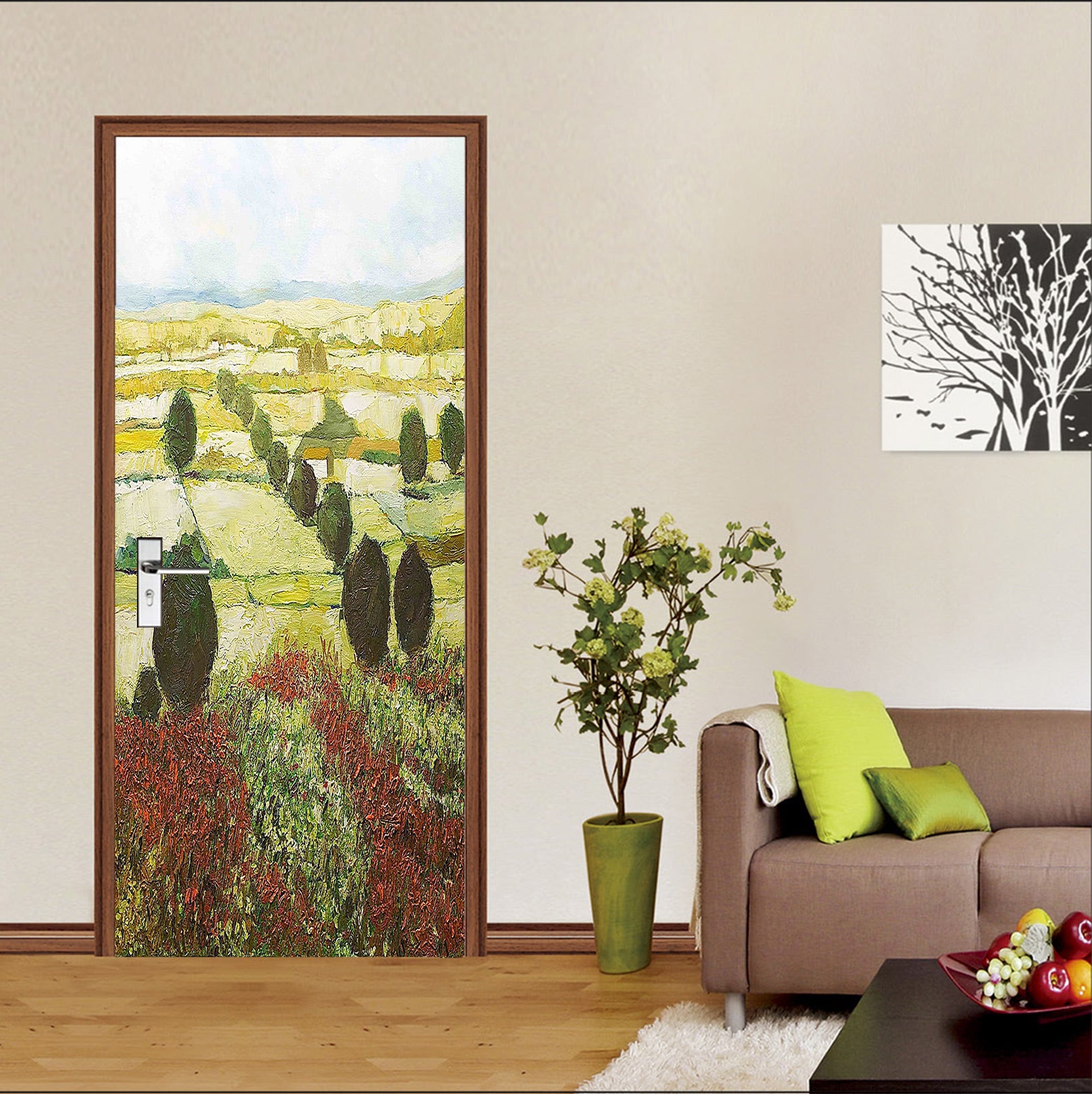 3D Flower Bush Field 9304 Allan P. Friedlander Door Mural