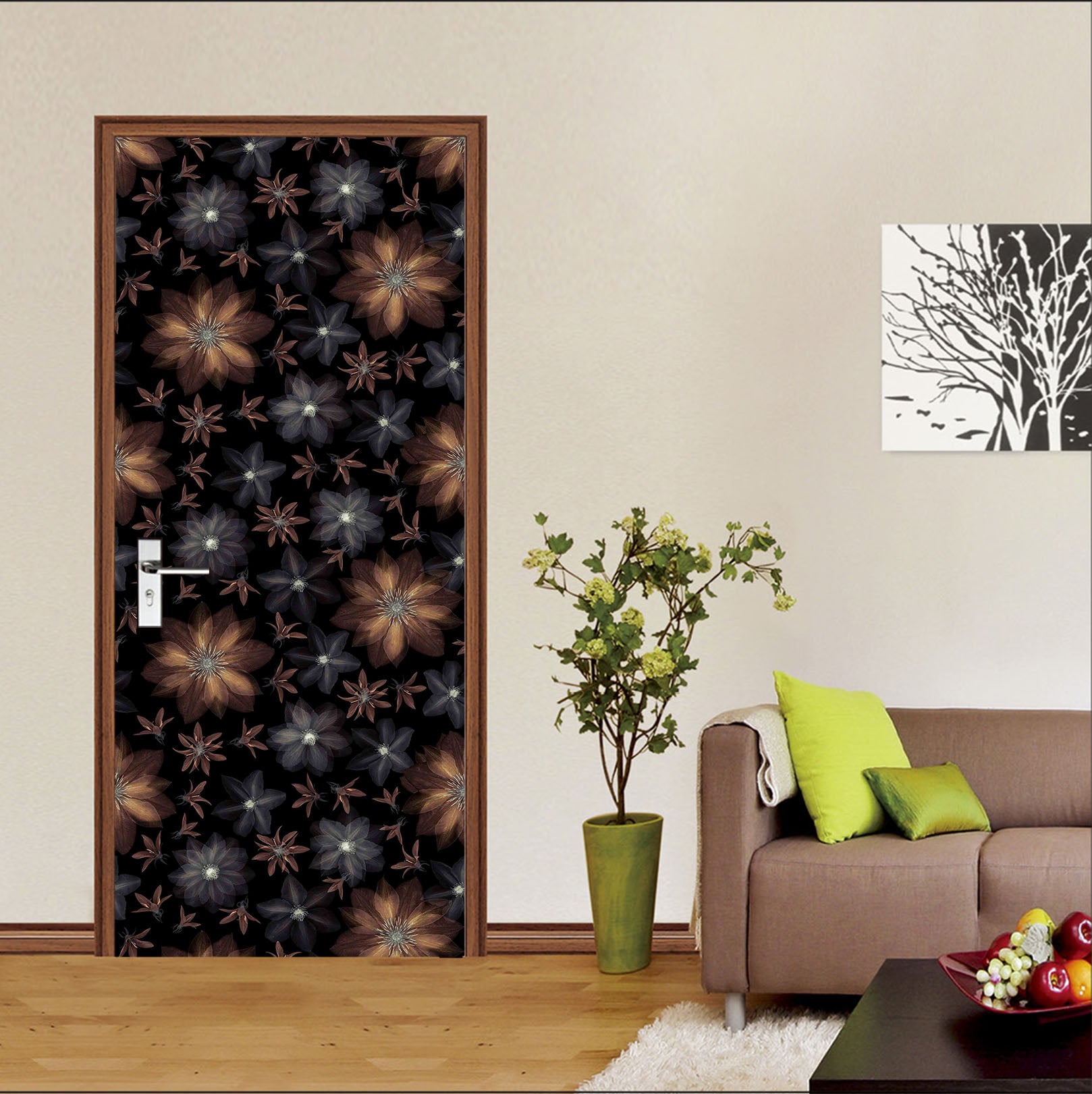 3D Flower Texture 10266 Assaf Frank Door Mural