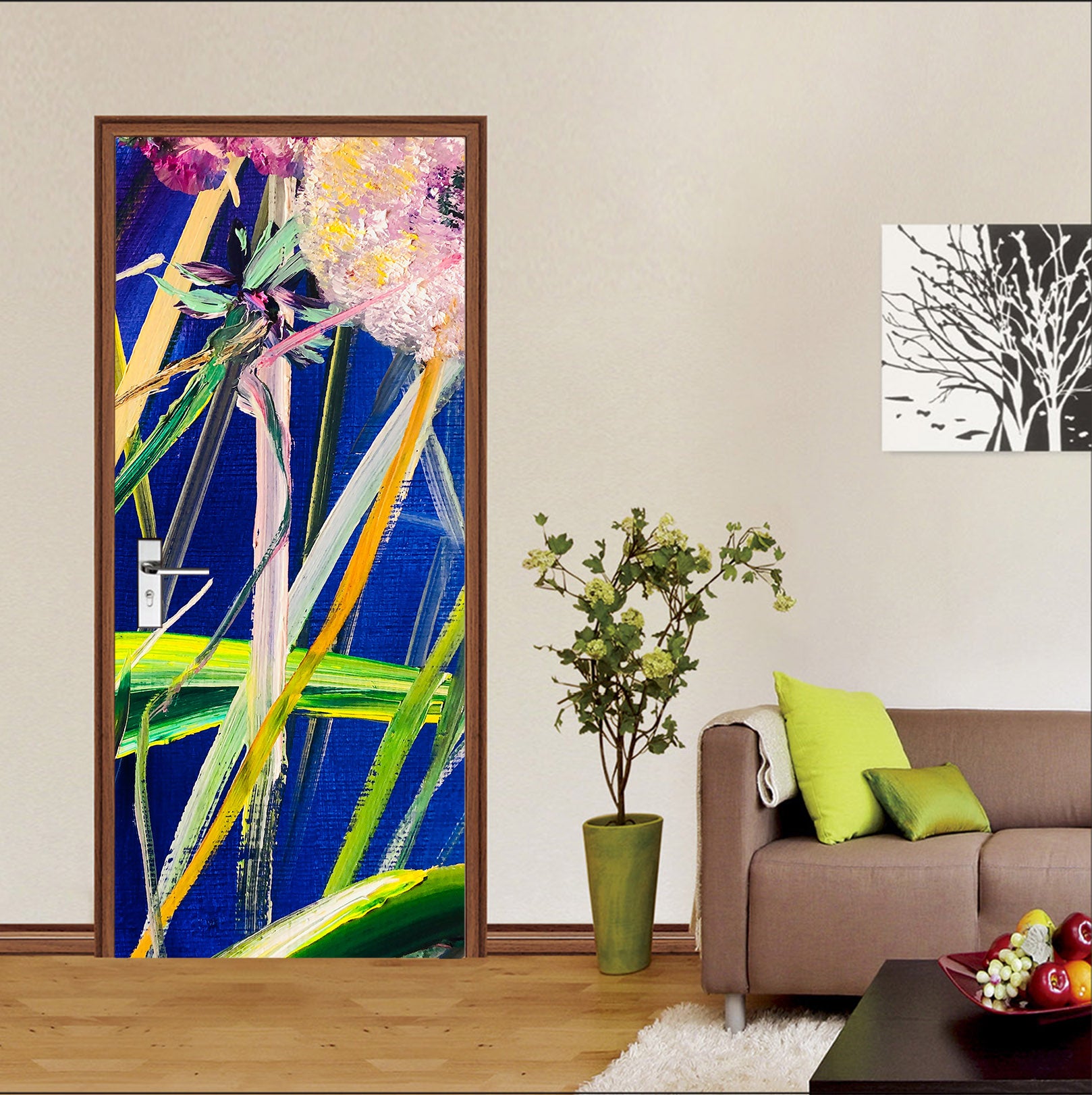 3D Color Flowers 3253 Skromova Marina Door Mural
