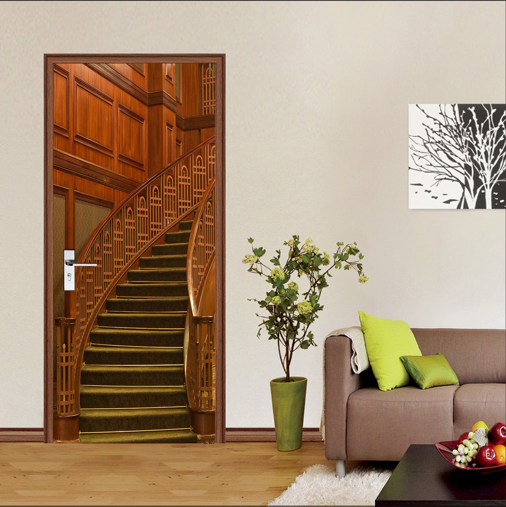 3D Spiral Staircase 22037 Door Mural