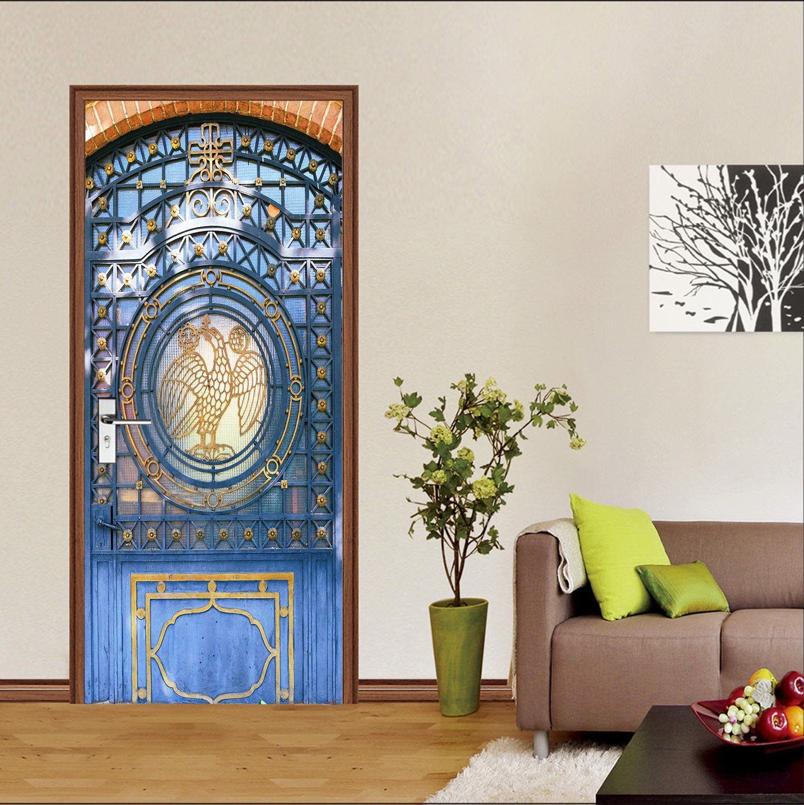 3D Openwork Patterns 16 Door Mural Wallpaper AJ Wallpaper