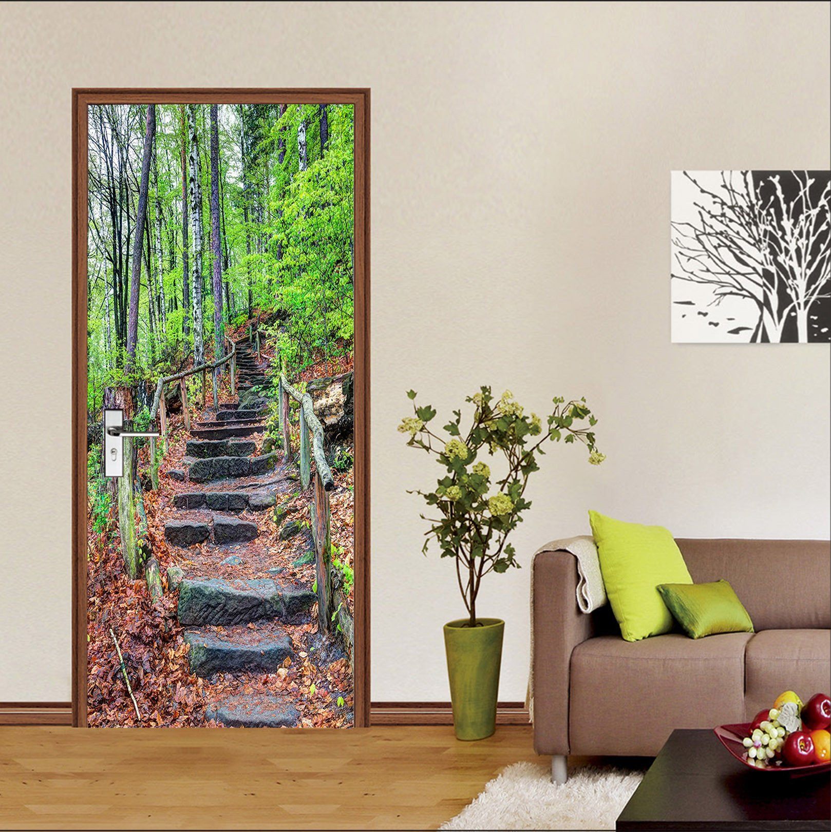 3D Forest Stones Stairs 74 Door Mural Wallpaper AJ Wallpaper