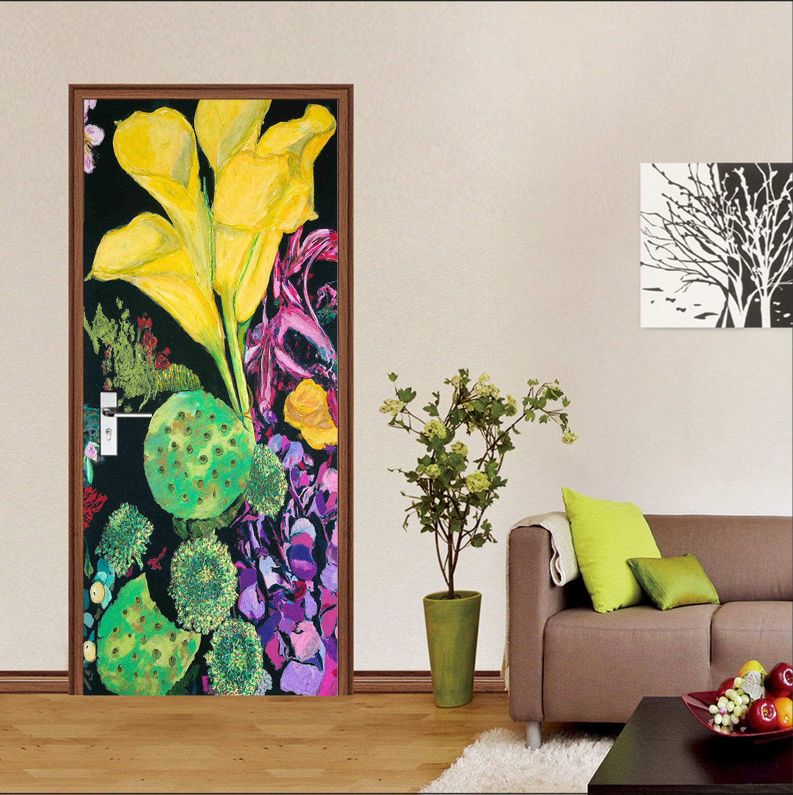 3D Flowers Color 9419 Allan P. Friedlander Door Mural
