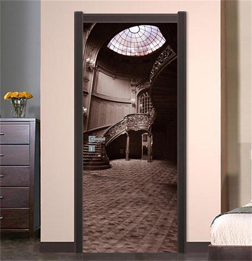 3D transparent skylight staircase door mural Wallpaper AJ Wallpaper