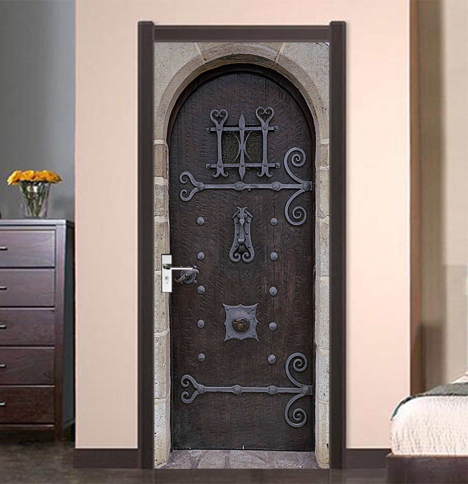 3D Metal Patterns 13 Door Mural Wallpaper AJ Wallpaper