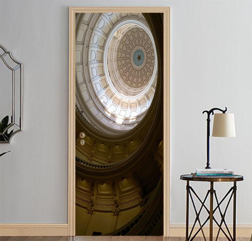 3D high roof carved light door mural Wallpaper AJ Wallpaper