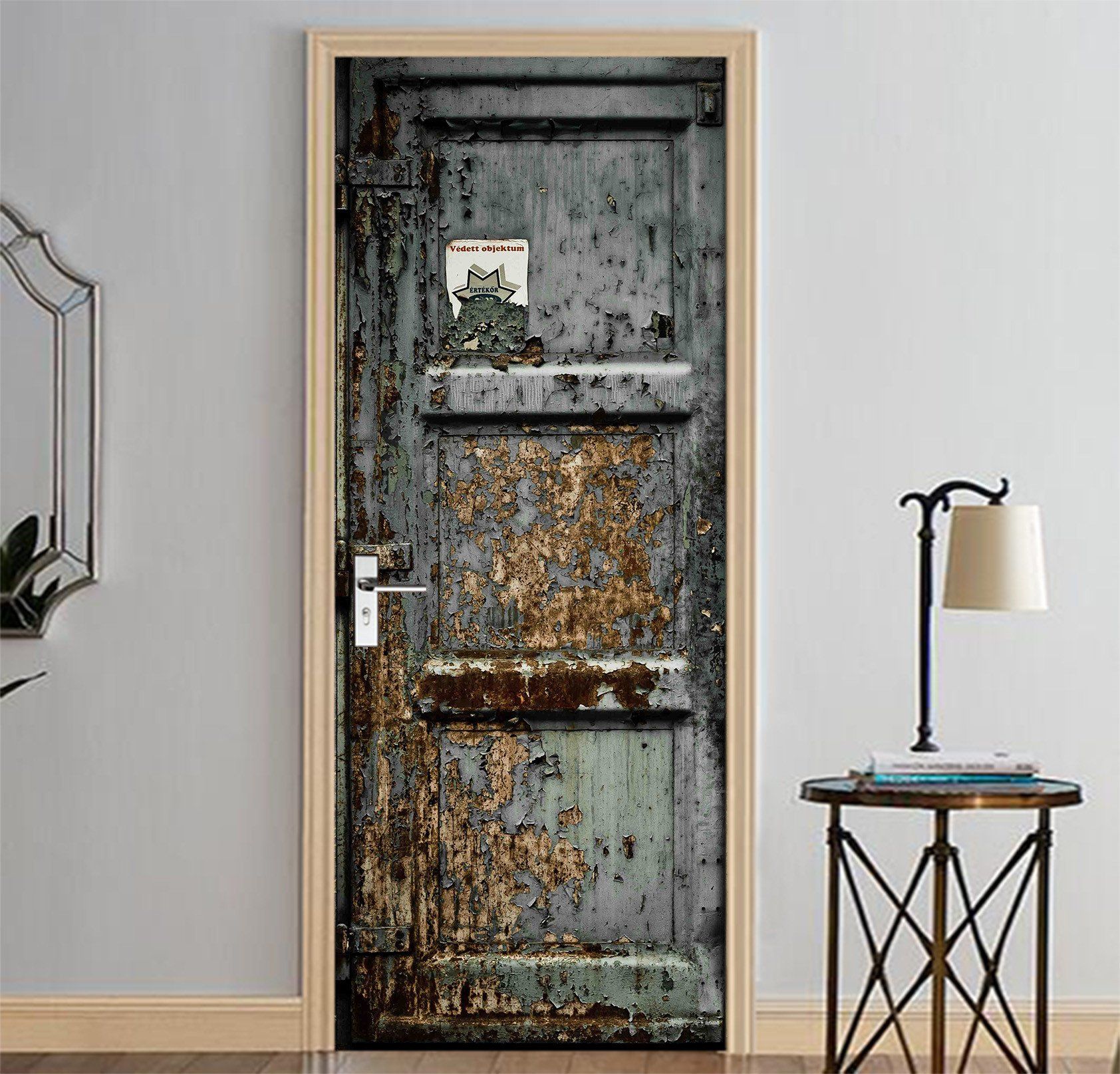 3D Mottled Painted Gate 22 Door Mural Wallpaper AJ Wallpaper