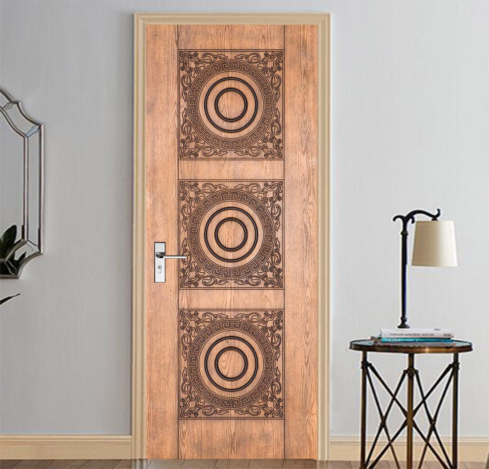 3D Wooden Pattern Door 013 Door Mural