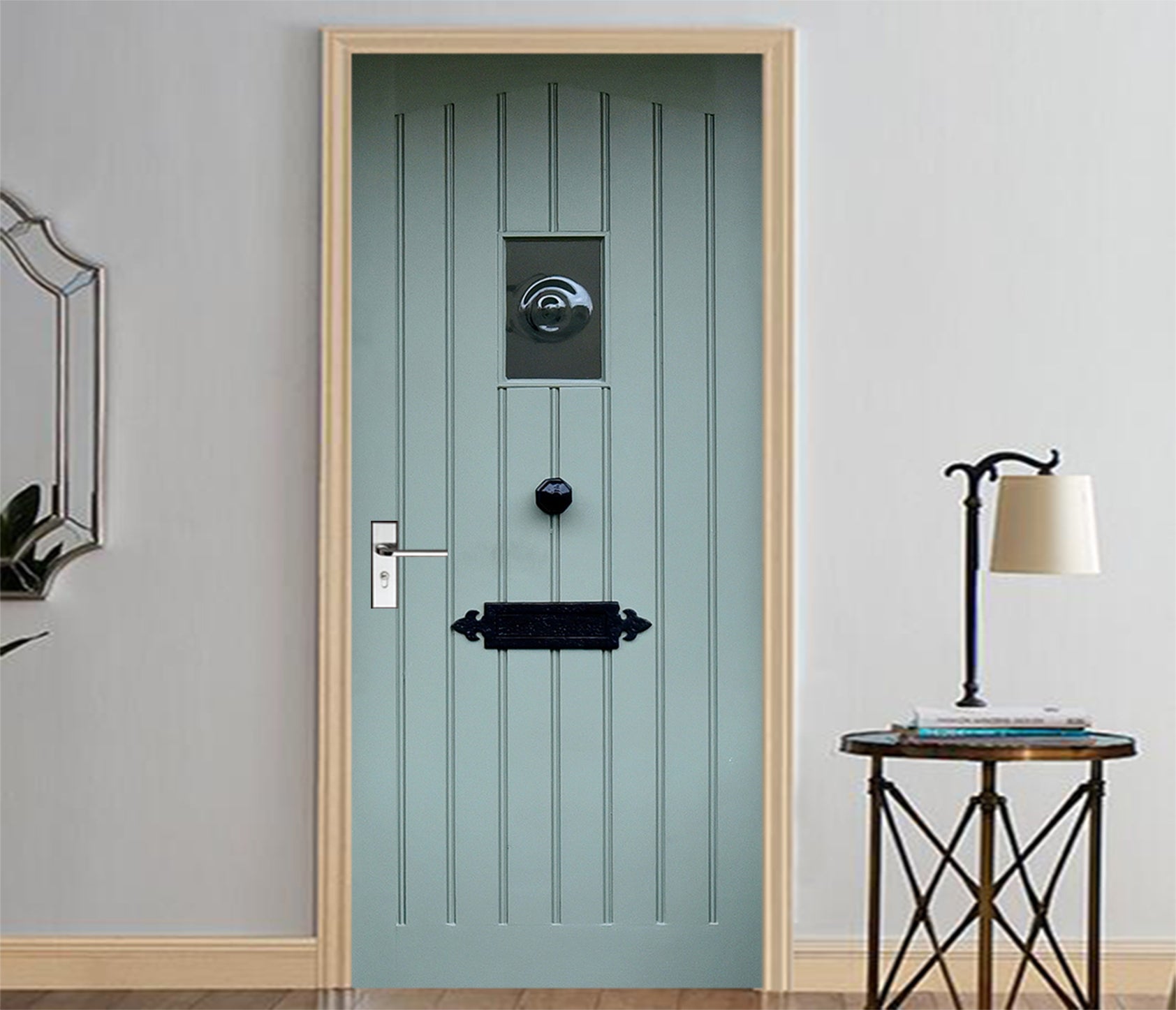 3D Blue Square Door 040 Door Mural