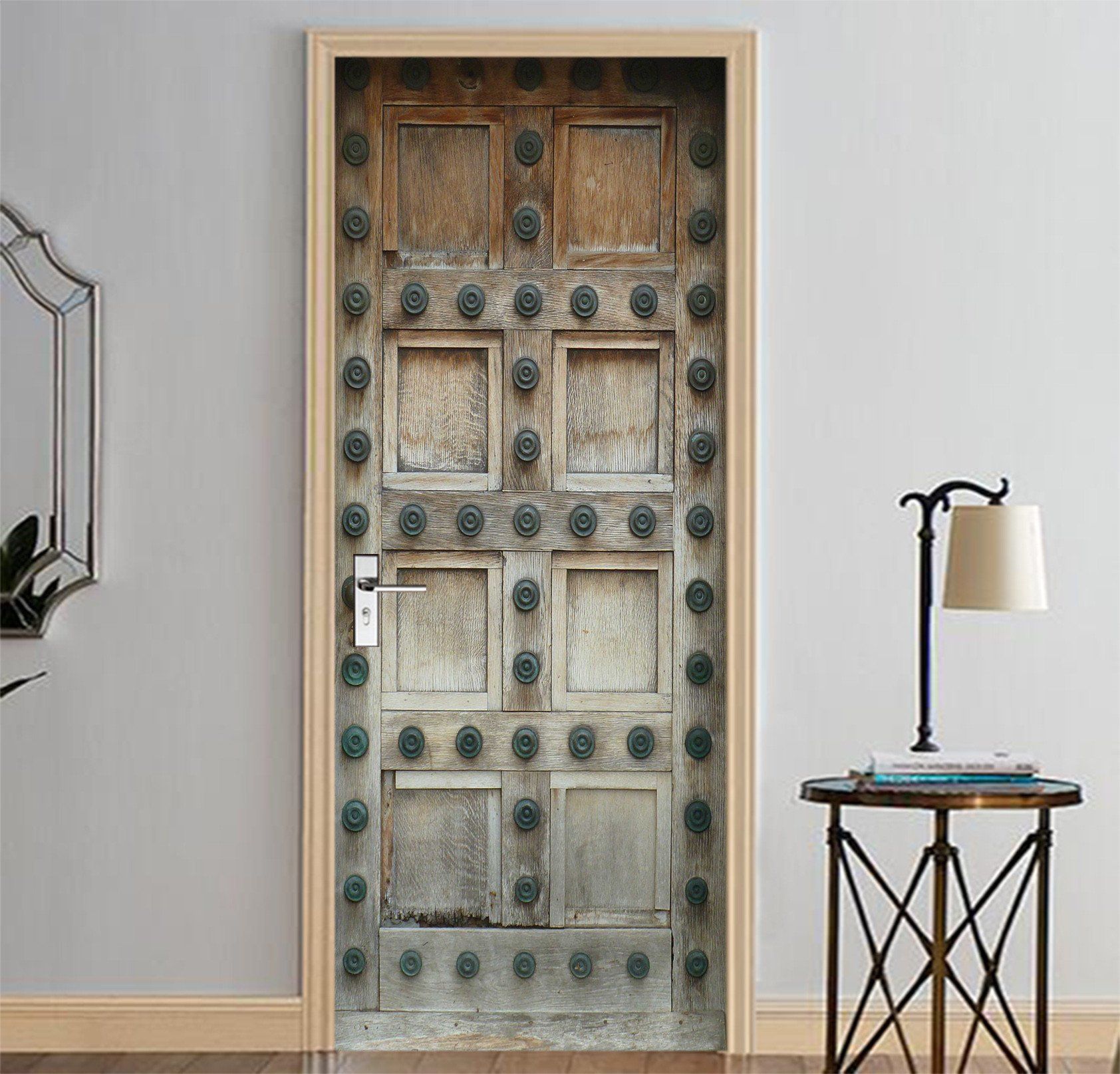 3D Wood Gate Nails 08 Door Mural Wallpaper AJ Wallpaper