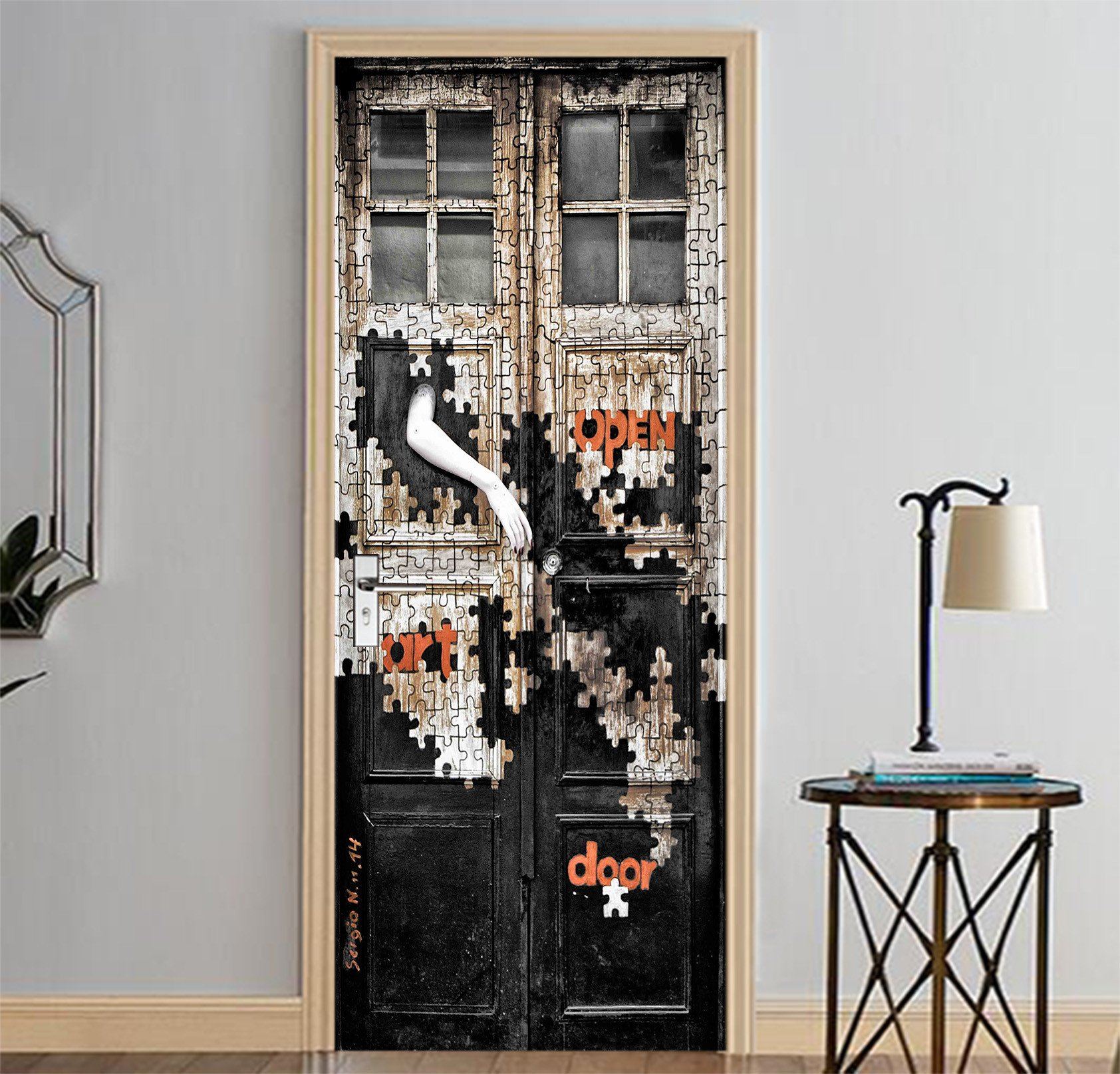 3D Gate Puzzle Pattern 06 Door Mural Wallpaper AJ Wallpaper